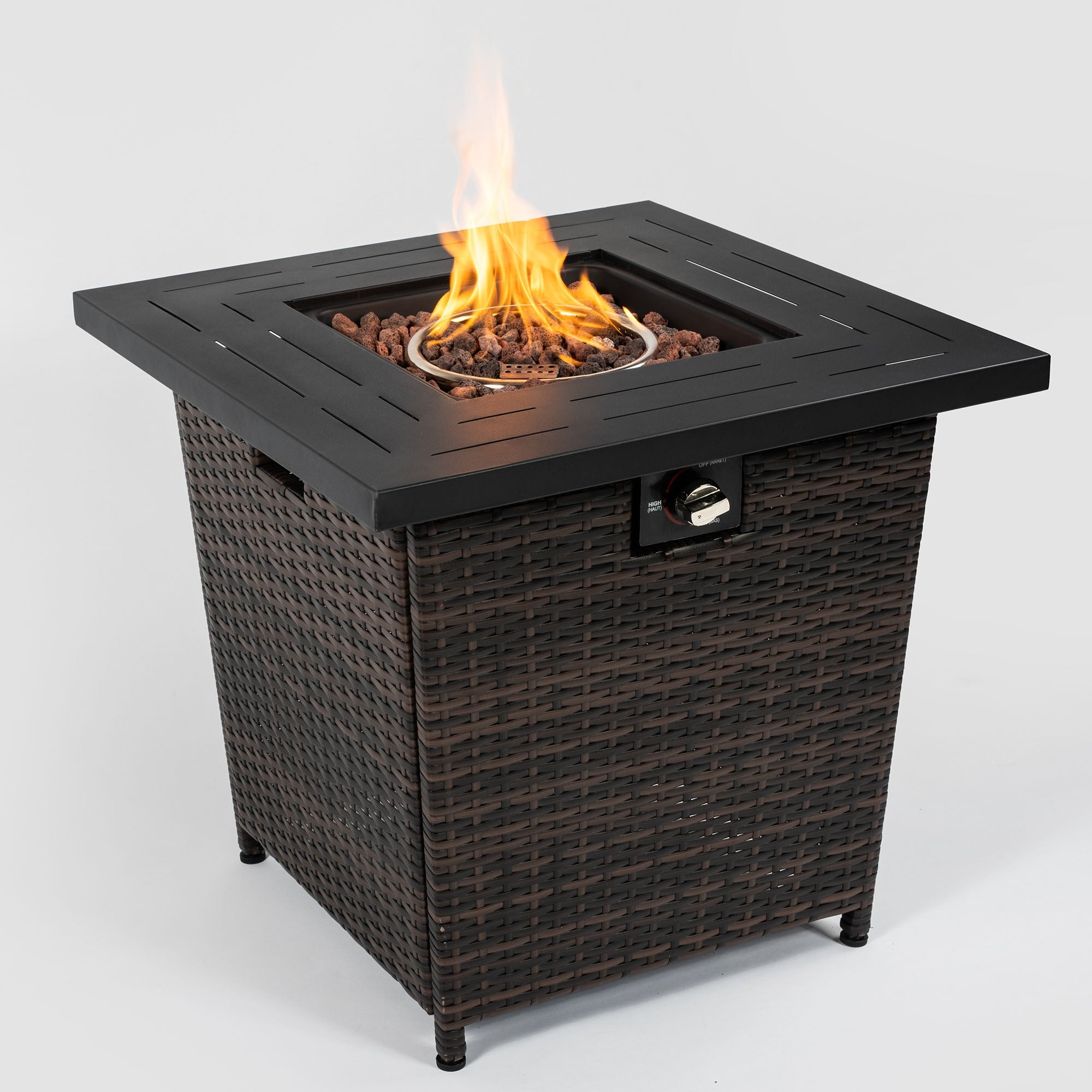 28inch Wicker Square Fire Pit Table - Tuesday Morning - Fire Pits