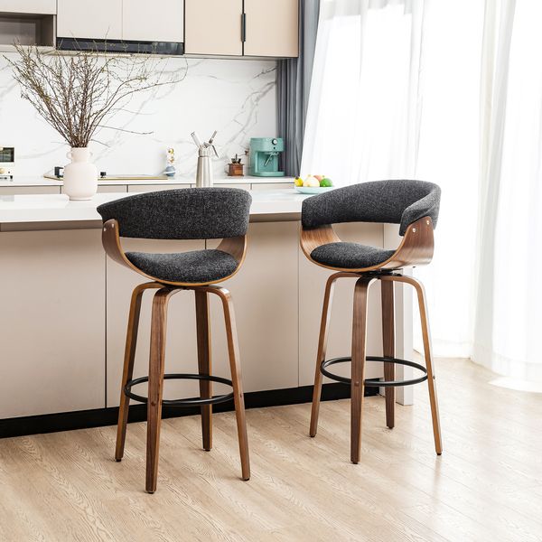 29.5''H Swivel Bentwood Barstools Set of 2 - Tuesday Morning - Table & Bar Stools