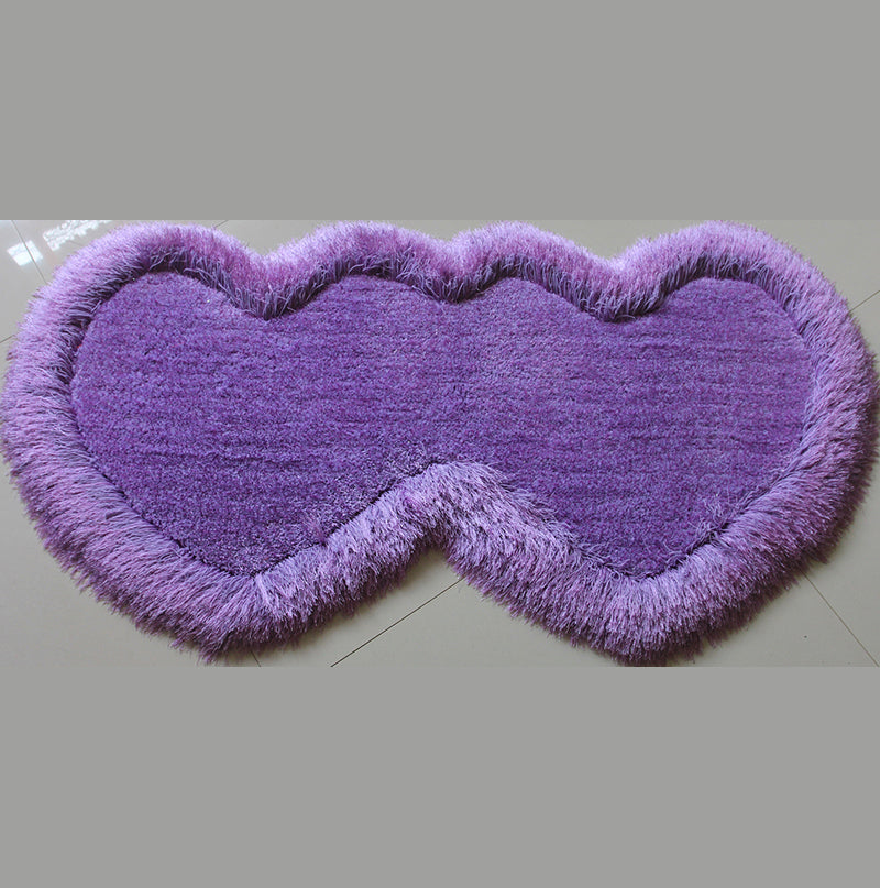 Double-Heart-Shape-Hand-Tufted-4-inch-Thick-Shag-Area-Rug-(28-in-x-55-in)-