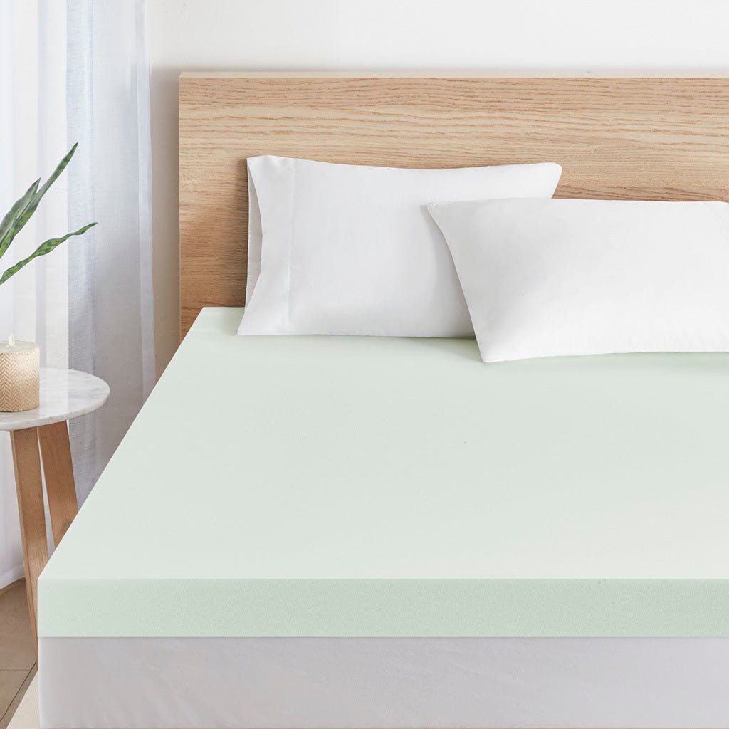 3 Green Tea Foam Topper with Cooling Removable Cover - Tuesday Morning - Mattress Toppers