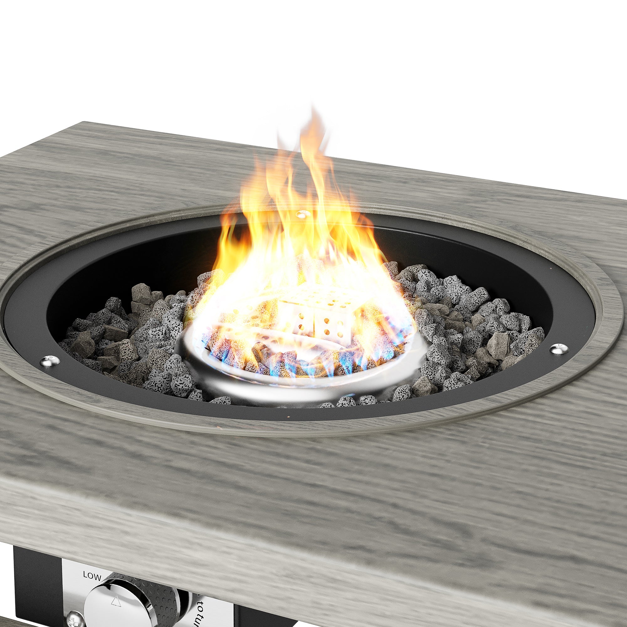 3 - in - 1 Coffee Table with Ice Bucket and Fire Pit - Gray - Tuesday Morning - Outdoor Tables