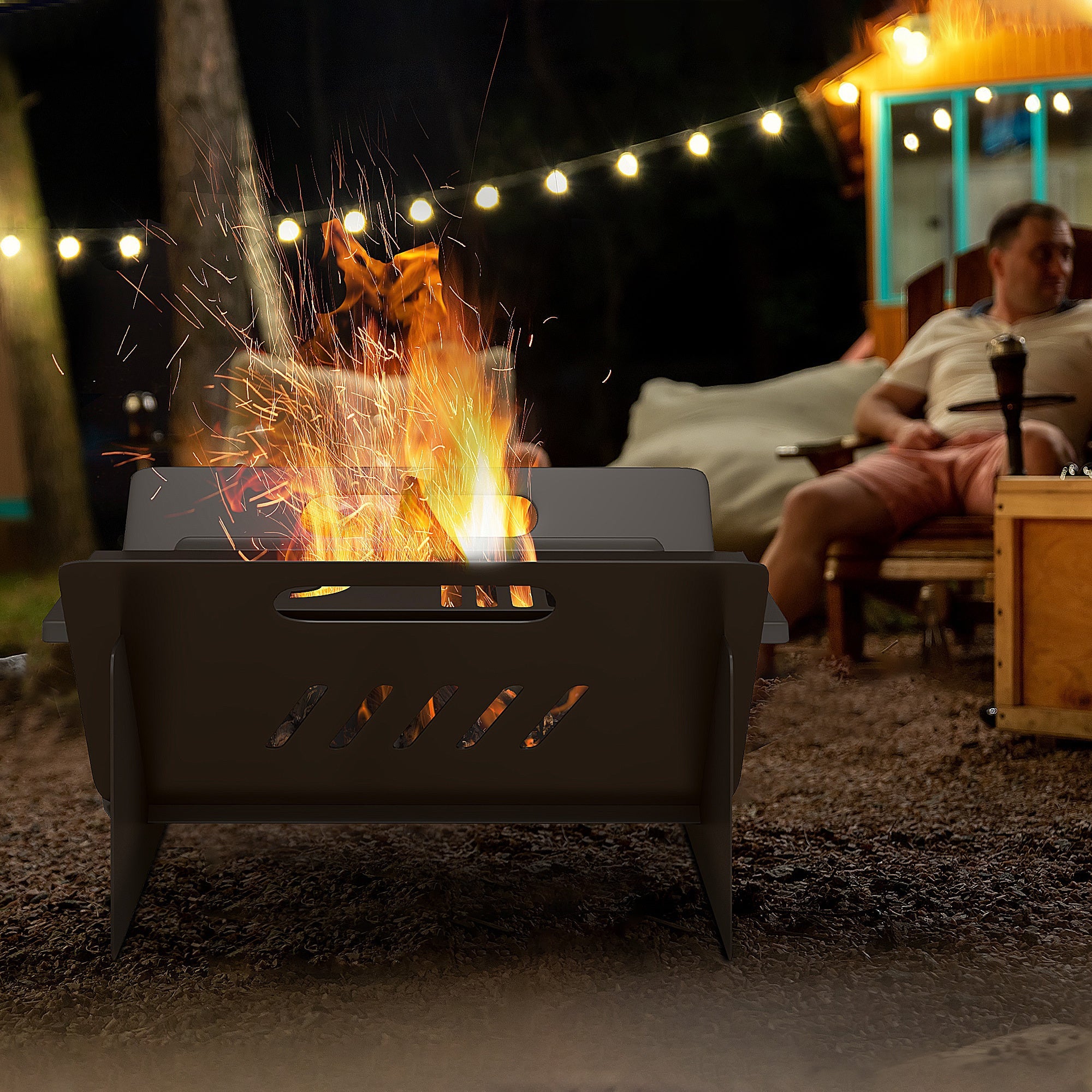 3 - In - 1 Portable Fire Pit, with Carrying Bag Black - Tuesday Morning - Fire Pits