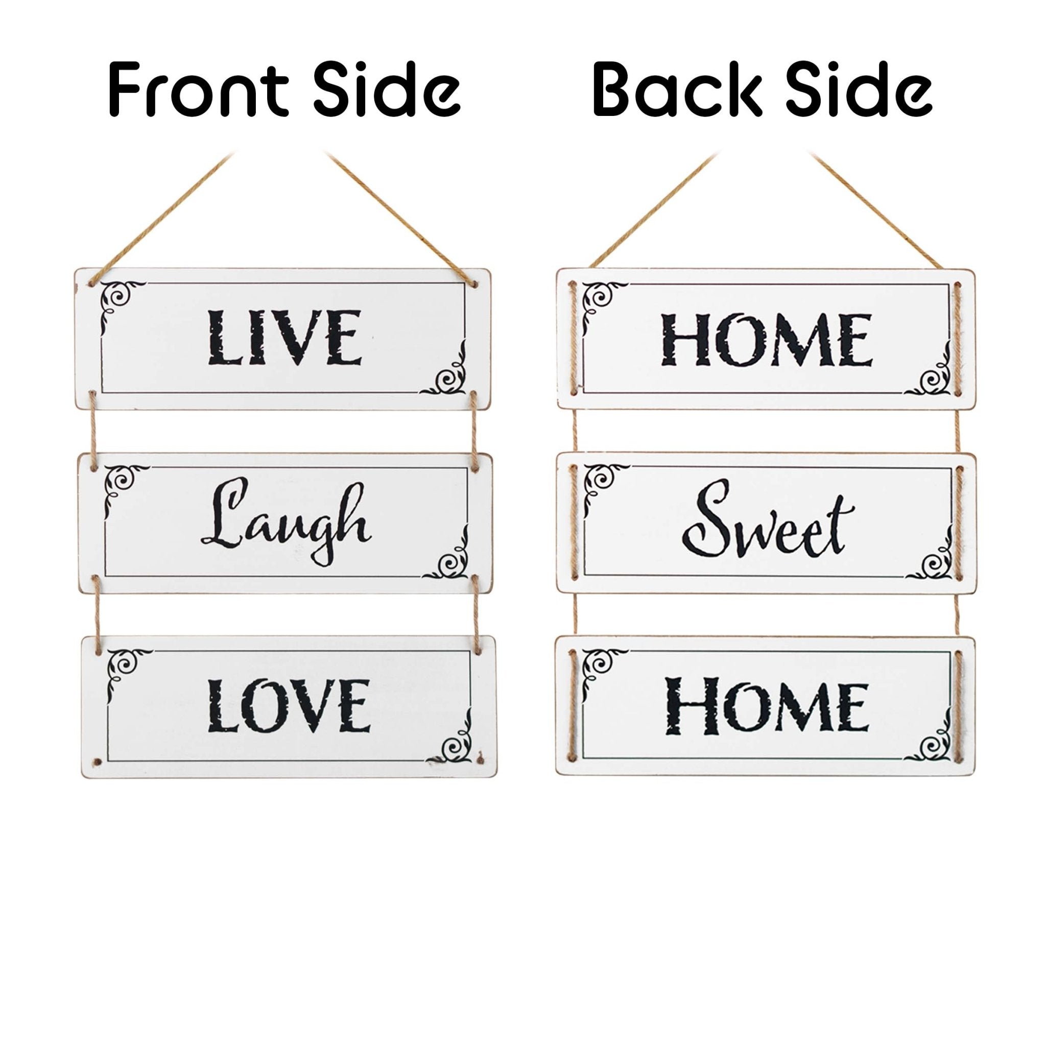 3 Panels White Reversible Hanging Wood Wall Sign Decor - Tuesday Morning - Wall Signs