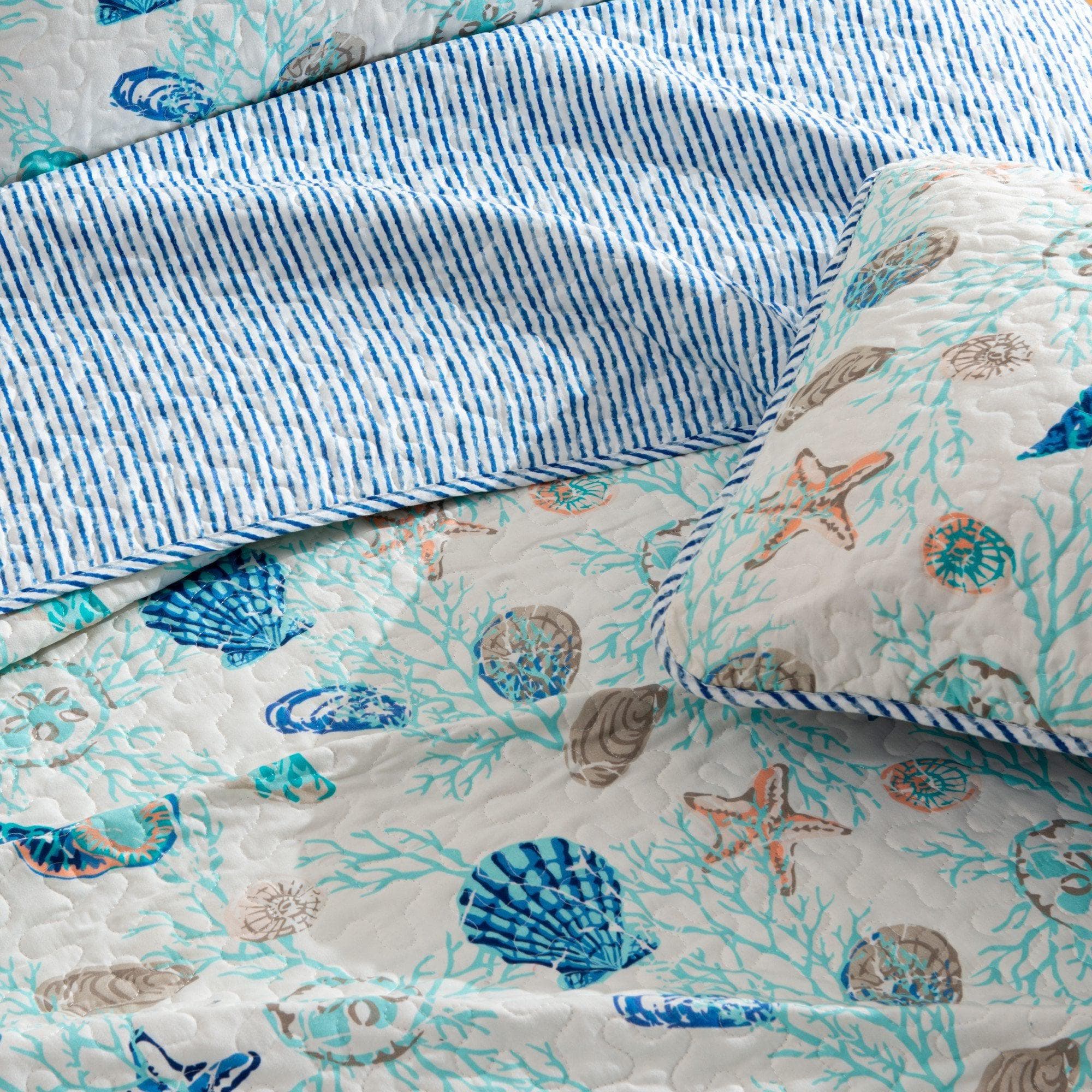 3 - Piece Coastal Quilt Set - Bali Collection - Tuesday Morning - Comforters & Duvets