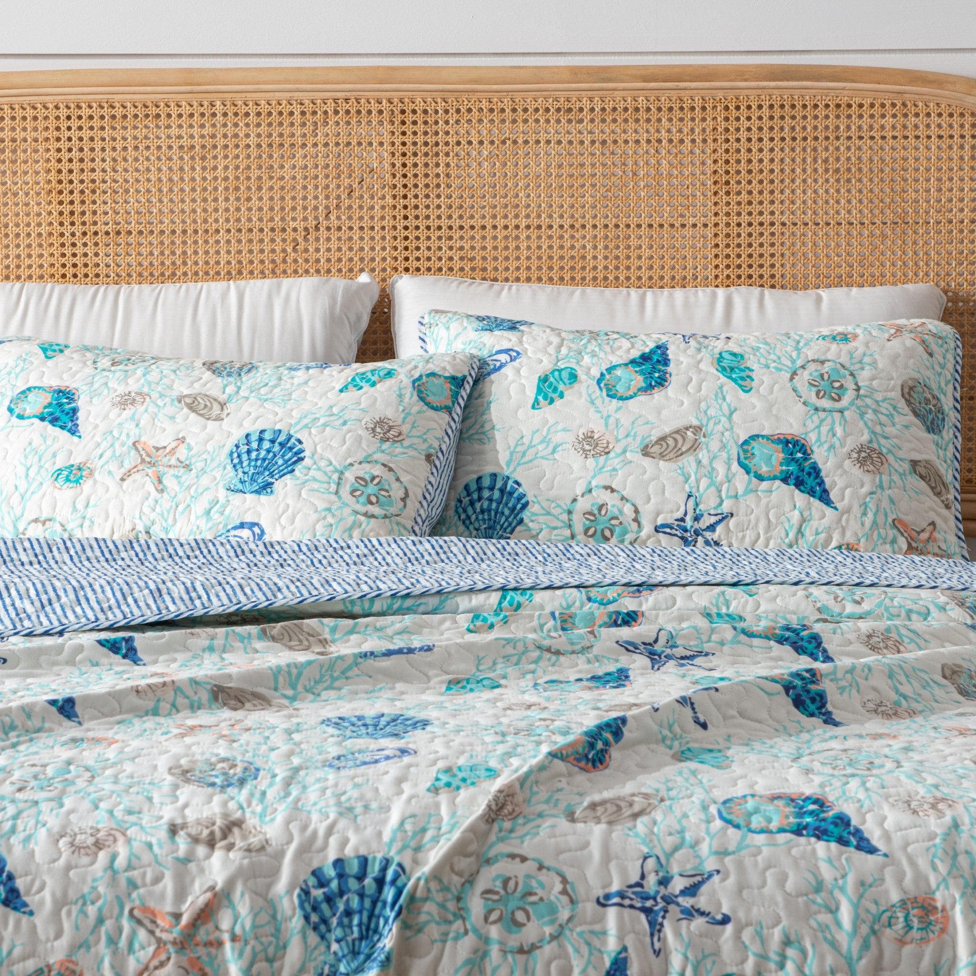 3 - Piece Coastal Quilt Set - Bali Collection - Tuesday Morning - Comforters & Duvets