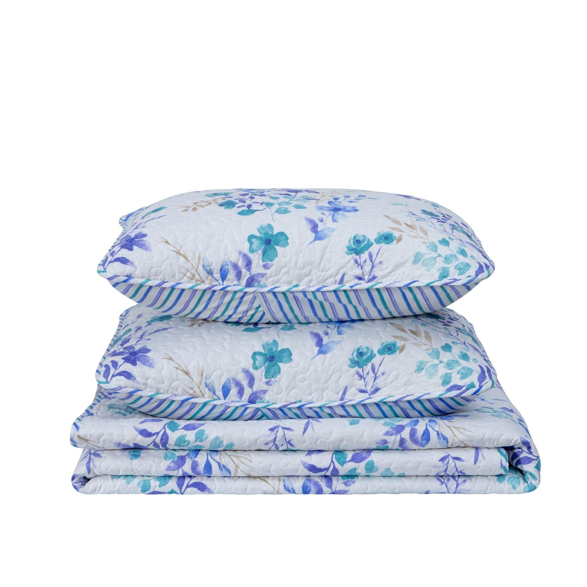 3 - Piece Floral Quilt Set - April Morning - Tuesday Morning - Comforters & Duvets