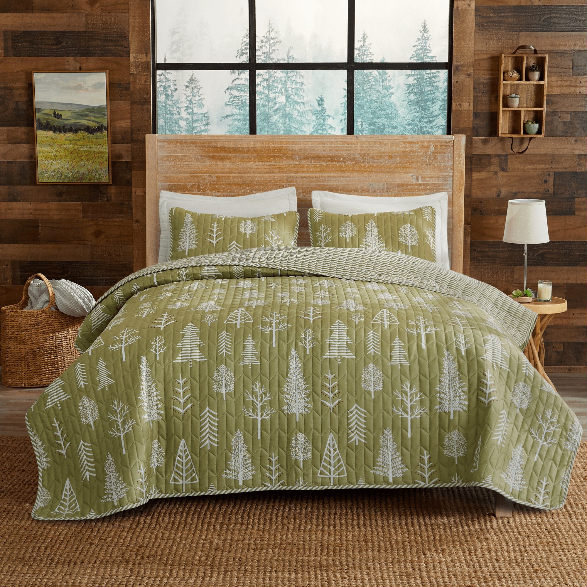 3 Piece Lodge Forest Quilt - Whistler Collection - Tuesday Morning - Comforters & Duvets