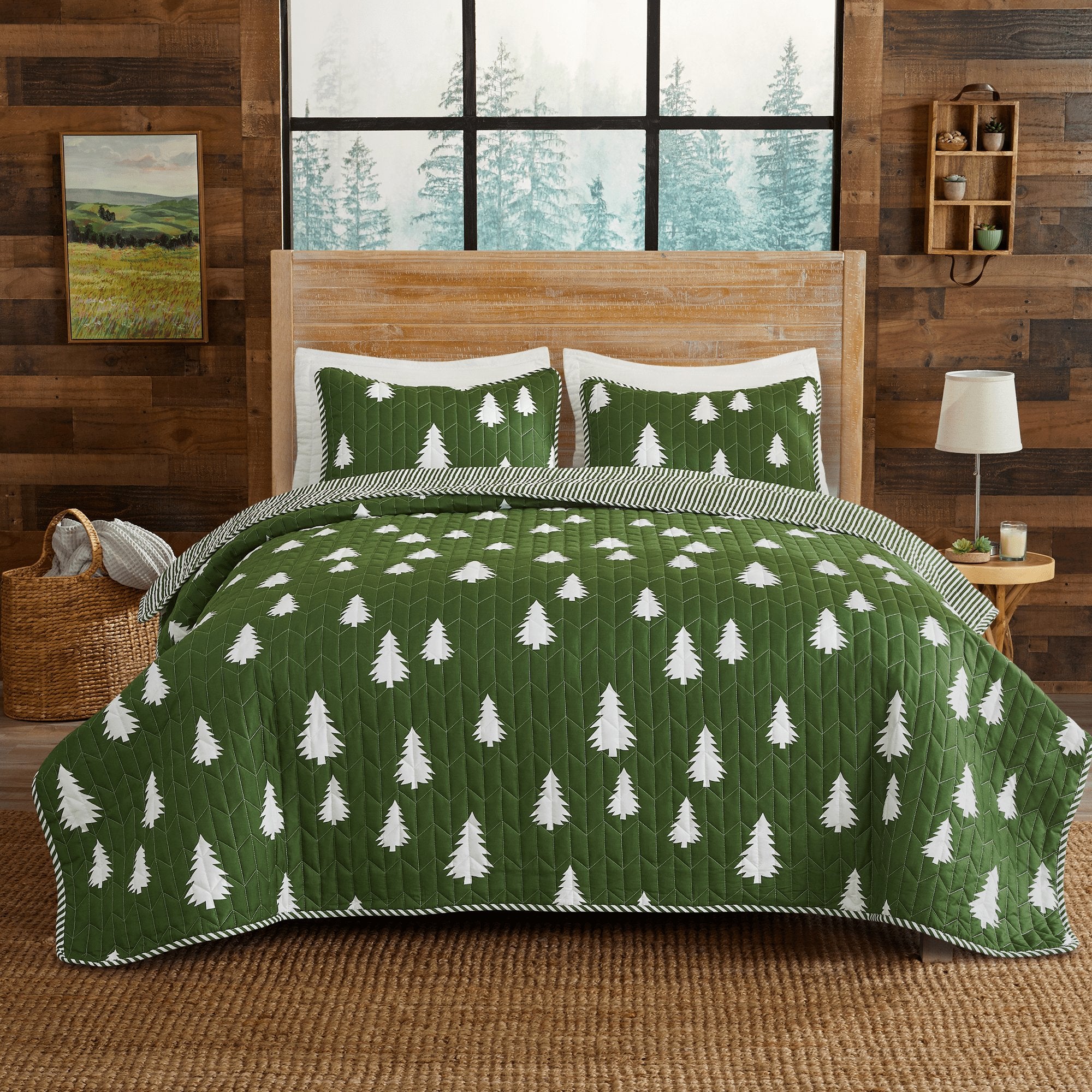 3 Piece Lodge Printed Quilt - Arrowhead - Tuesday Morning - Comforters & Duvets