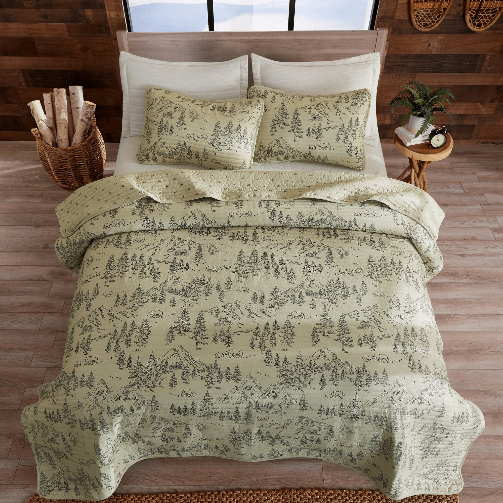 3 Piece Lodge Printed Quilt - Moonlight Ridge - Tuesday Morning - Comforters & Duvets