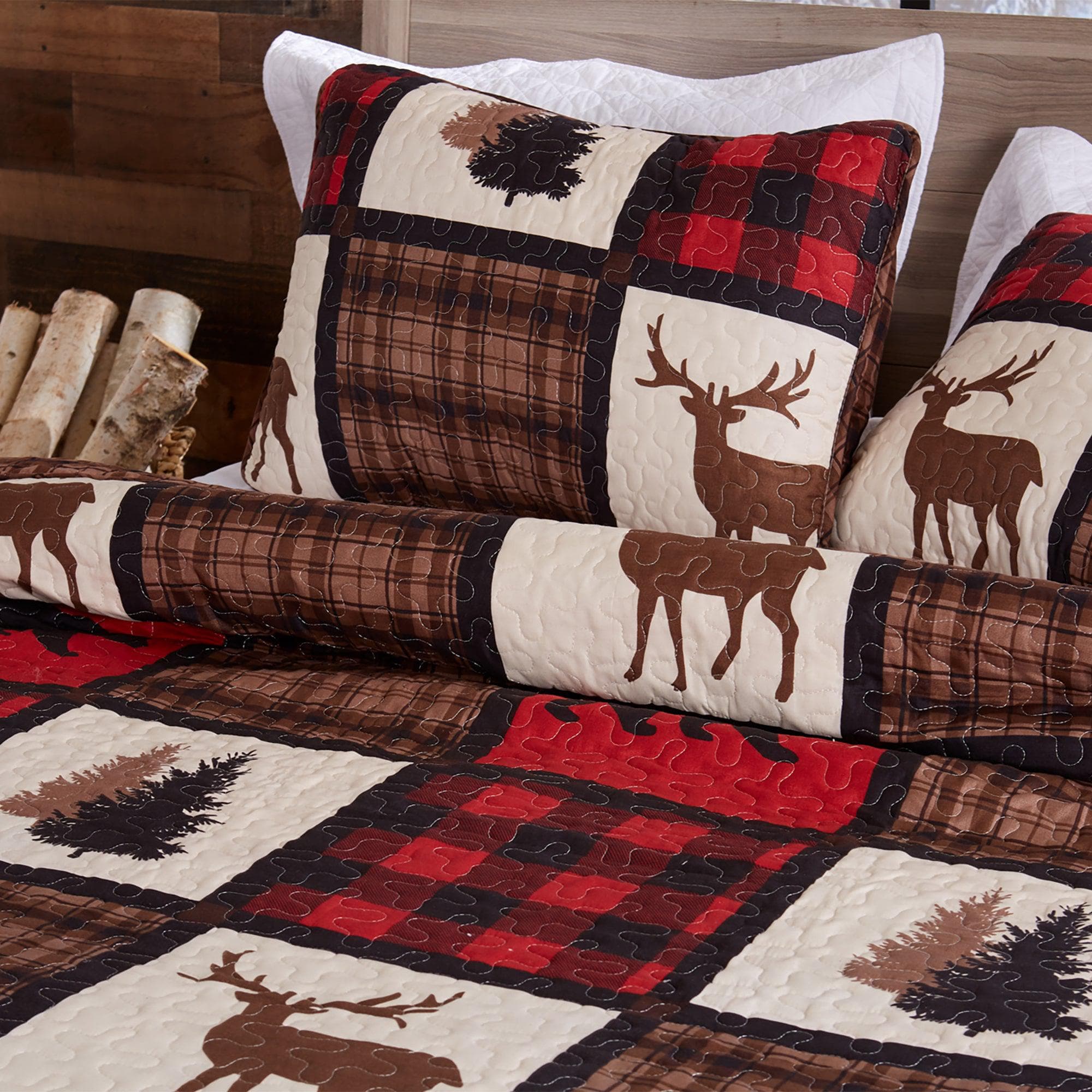 3 - Piece Lodge Quilt - Stonehurst Collection (3 Colors available) - Tuesday Morning - Comforters & Duvets