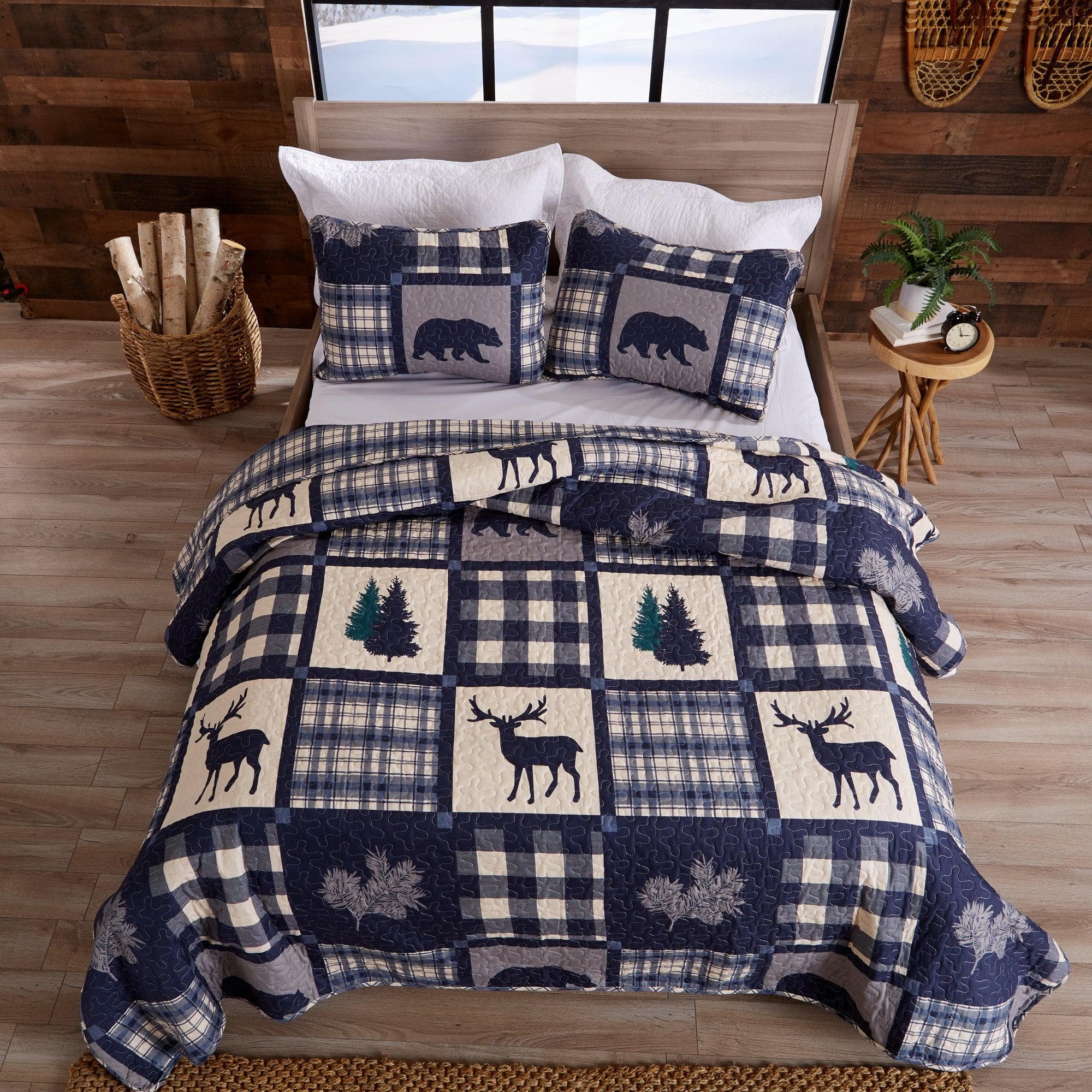 3 - Piece Lodge Quilt - Stonehurst Collection (3 Colors available) - Tuesday Morning - Comforters & Duvets