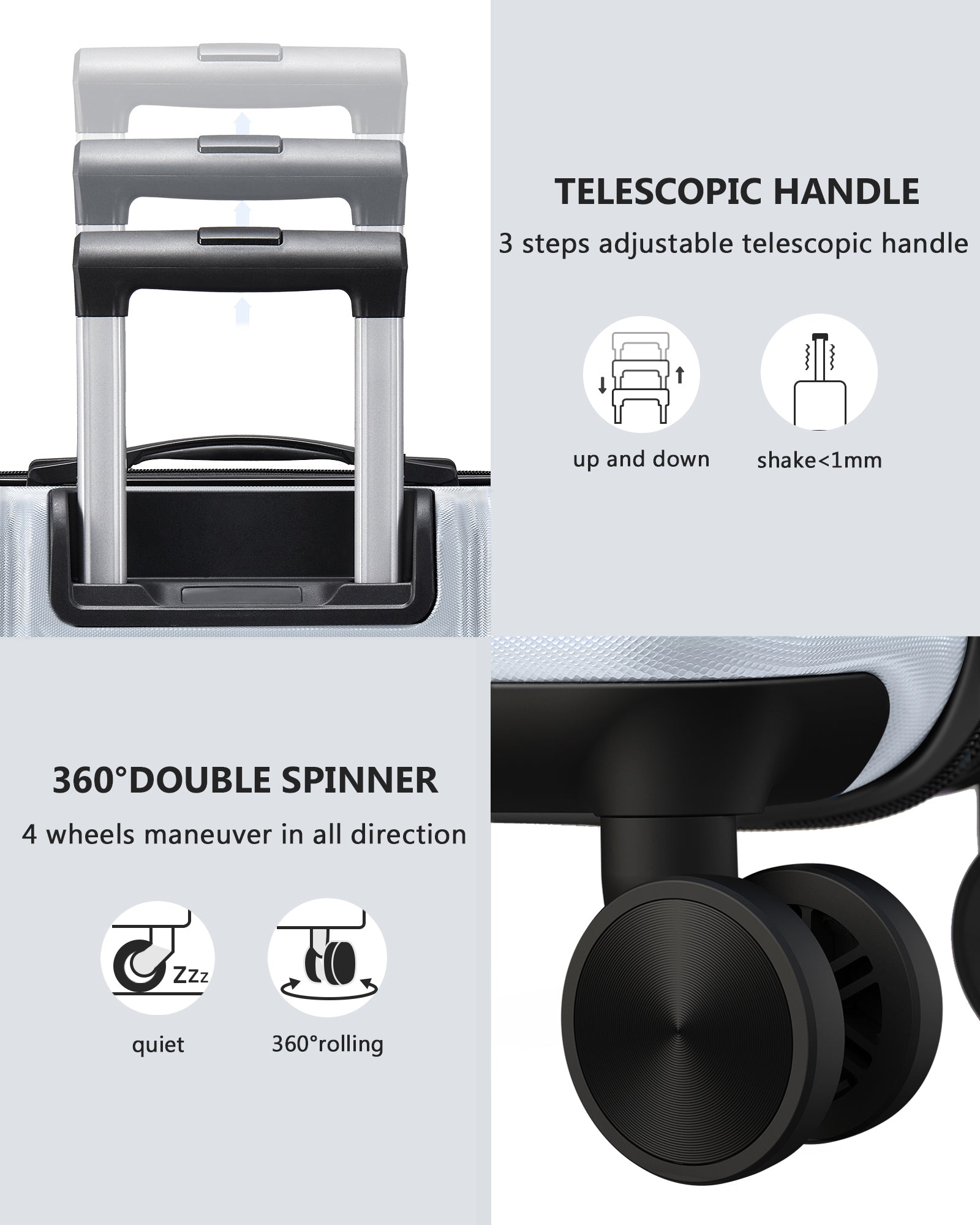 3 - piece Luggage Set with TSA Lock& Double Spinner Wheels, Expandable For Large Storage - Tuesday Morning - Luggage & Bags