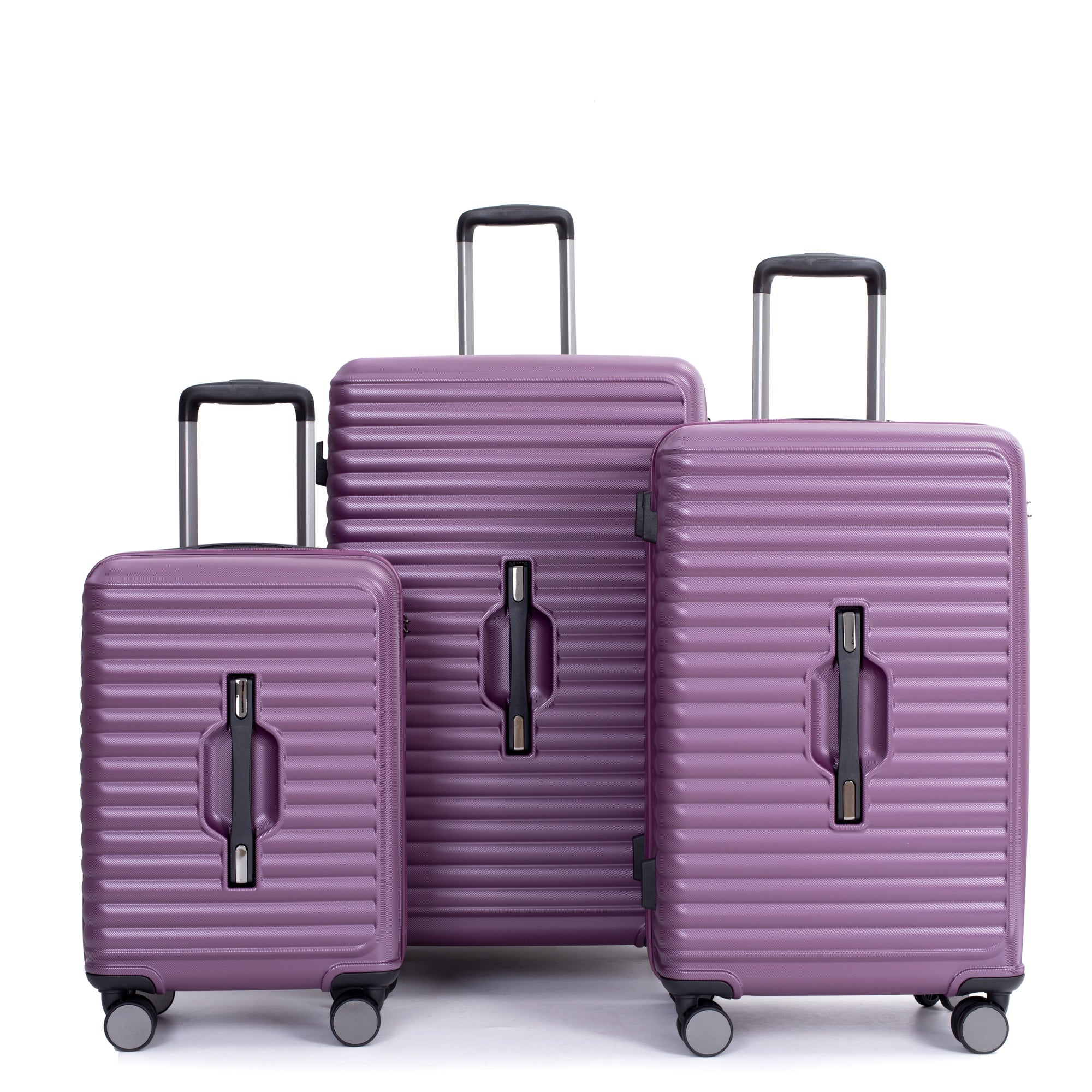 3 Piece Luggage Sets Lightweight Suitcase with Two Hooks, 360° Double Spinner Wheels, TSA Lock, (21/25/29) Dark Purple - Tuesday Morning - Luggage & Bags