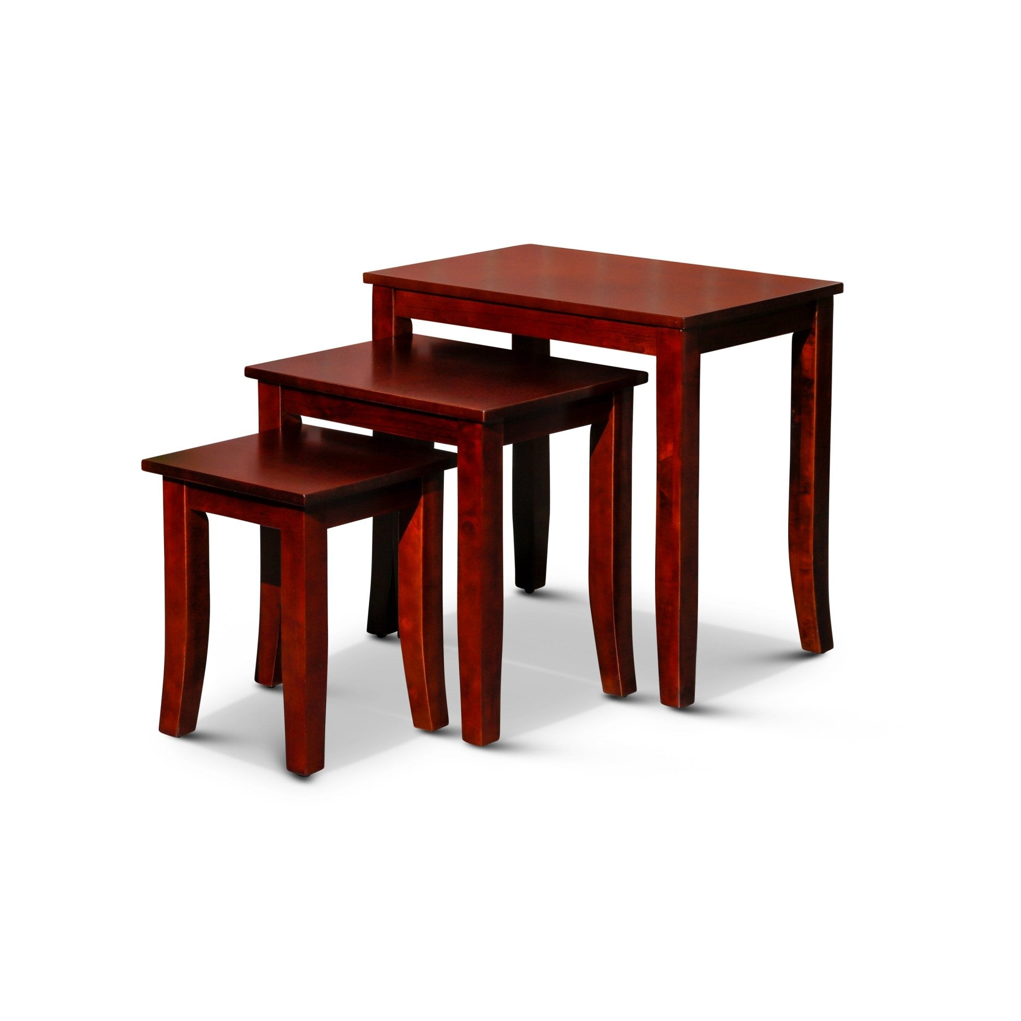 3 - Piece Nesting Table Set, Cherry - Tuesday Morning - Table & Bar Stools