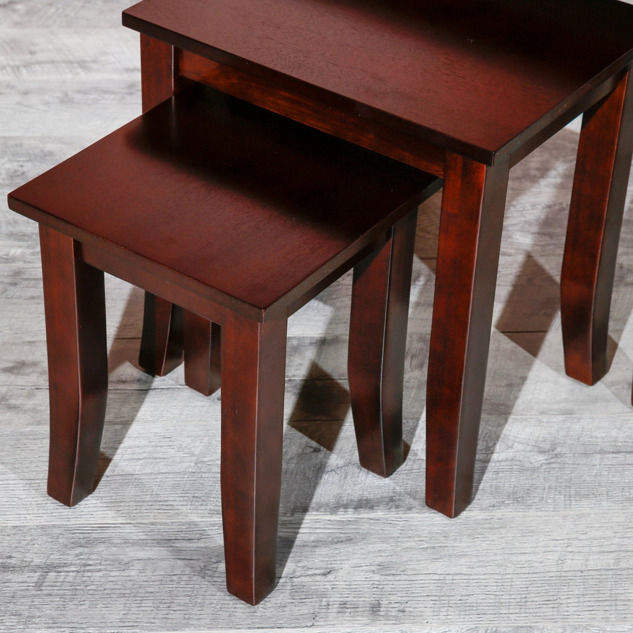 3 - Piece Nesting Table Set, Dark Brown - Tuesday Morning - Table & Bar Stools