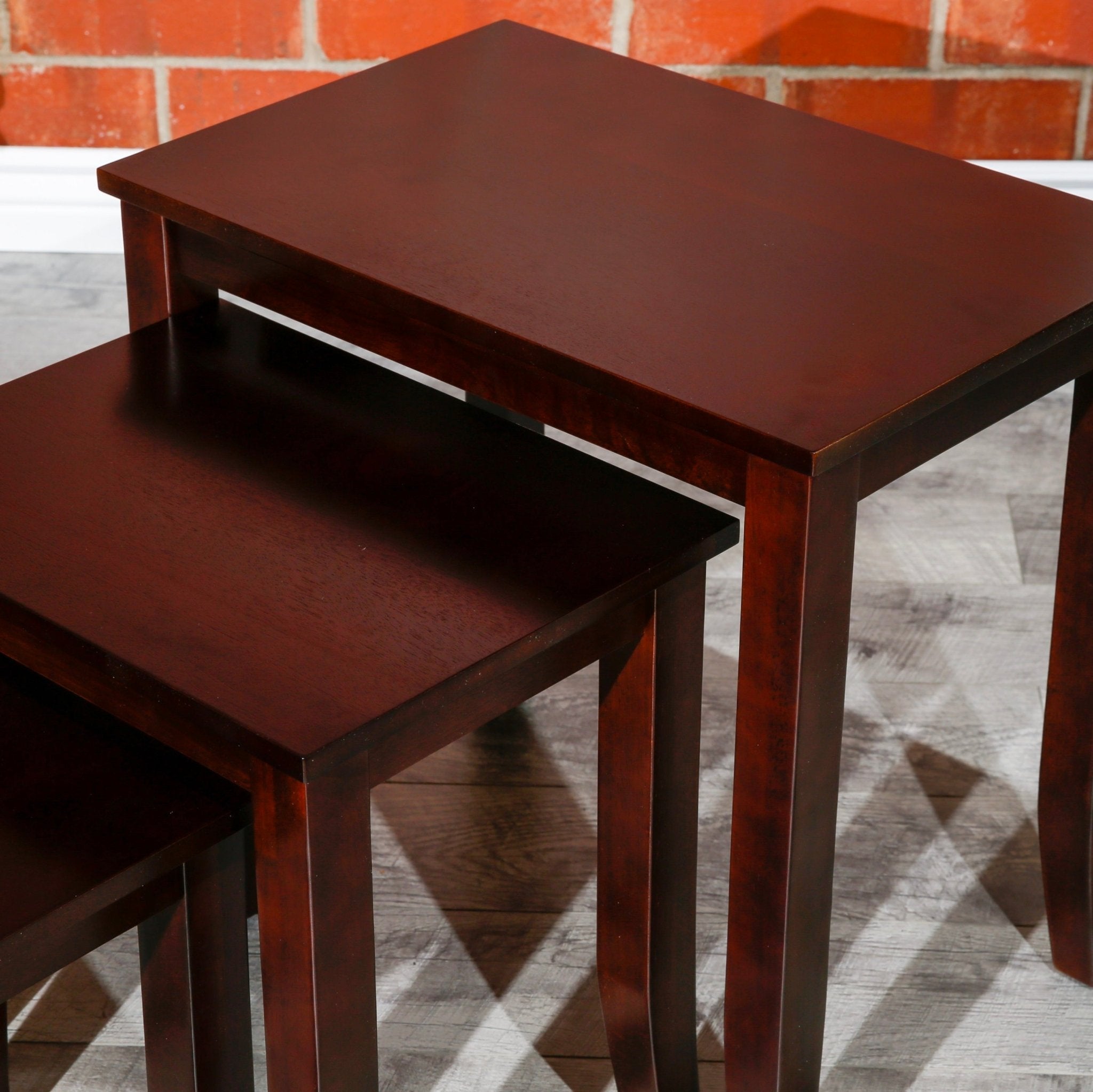 3 - Piece Nesting Table Set, Dark Brown - Tuesday Morning - Table & Bar Stools