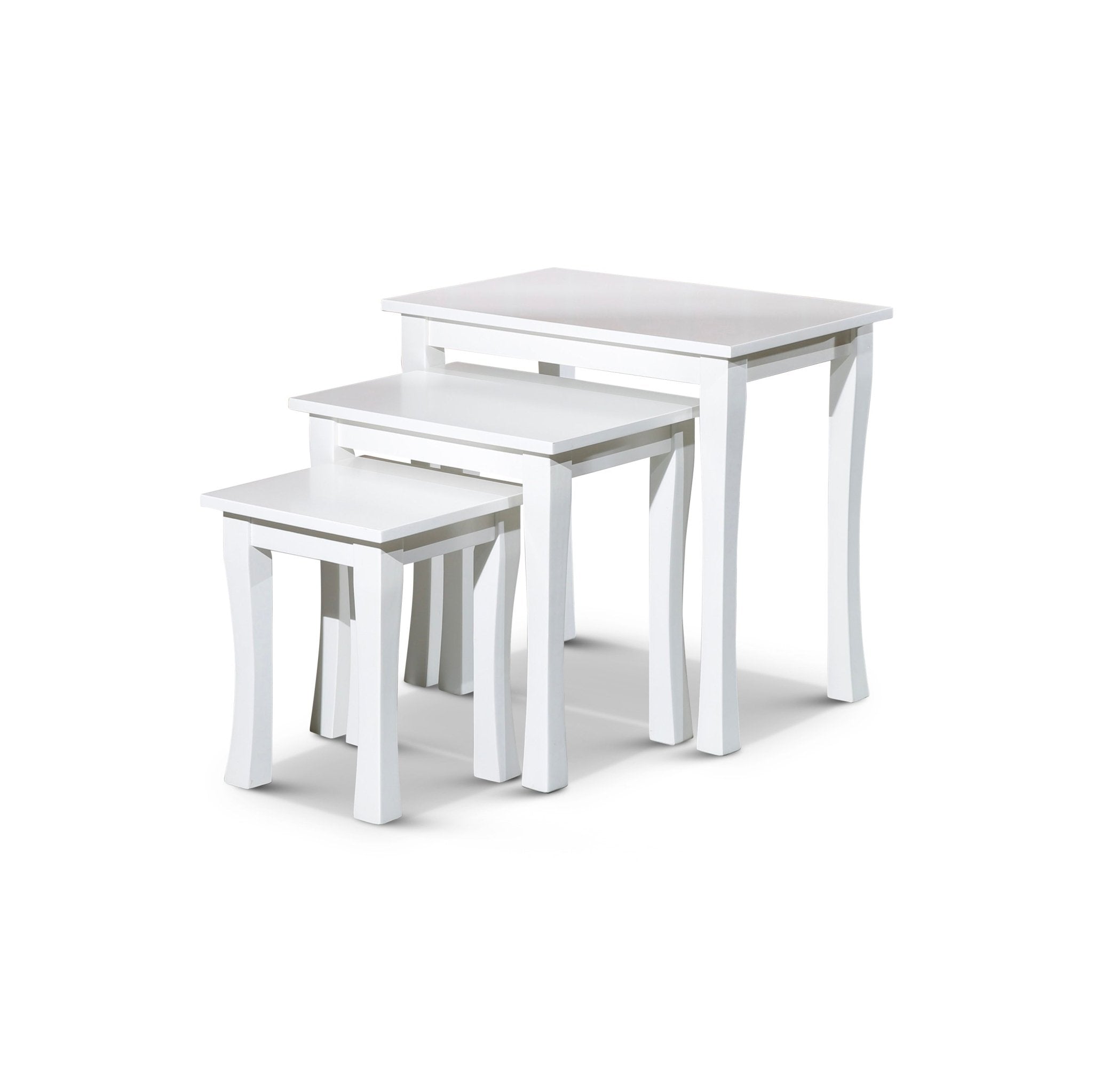 3 - Piece Nesting Table Set, White - Tuesday Morning - Table & Bar Stools