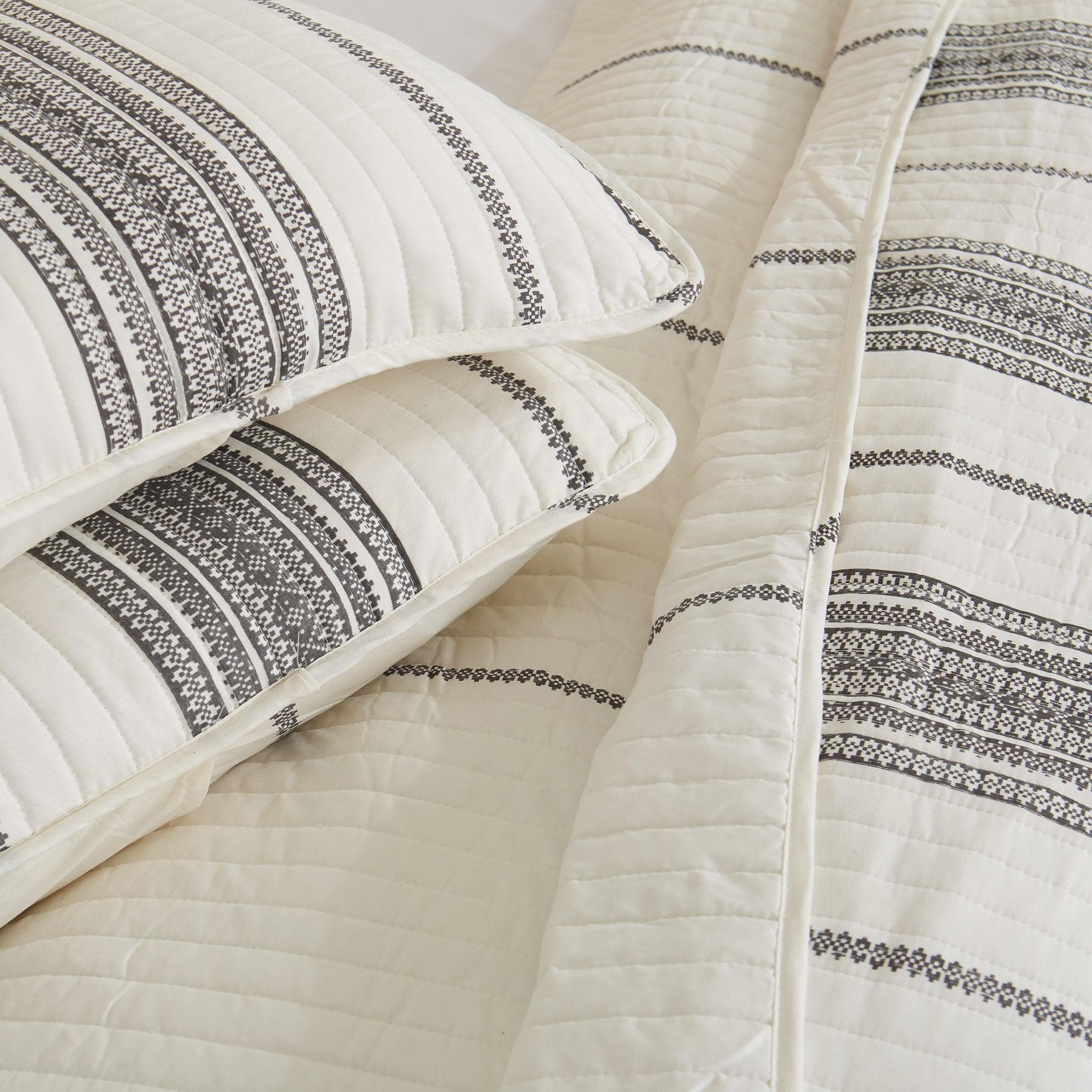 3 - Piece Stripe Quilt - Wesley Collection (4 Colors Available) - Tuesday Morning - Comforters & Duvets