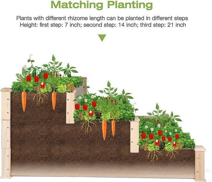 3 Tier Raised Garden Bed Kit Wooden Planter Box Heavy Duty Solid Fir Wood - Tuesday Morning - Pots & Planters