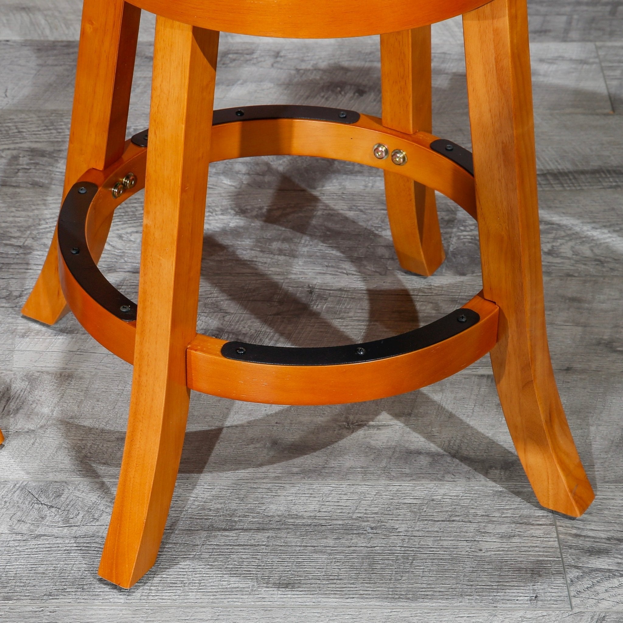 30 Bar Stool, Natural Finish, Charcoal Fabric Seat - Tuesday Morning - Table & Bar Stools