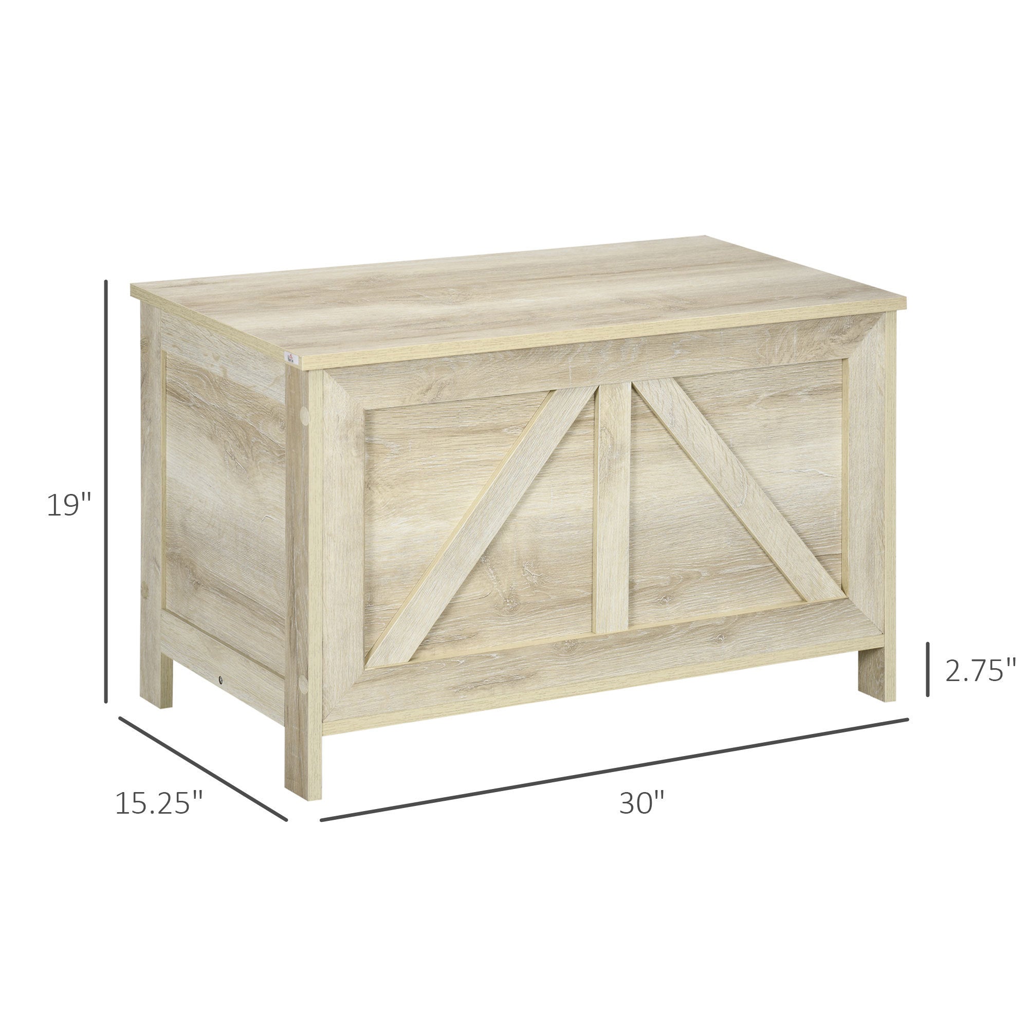 30 Farmhouse Storage Chest, Lift Top Box Organizer with Safety Hinge to Open Up 150° , White - Tuesday Morning - Benches