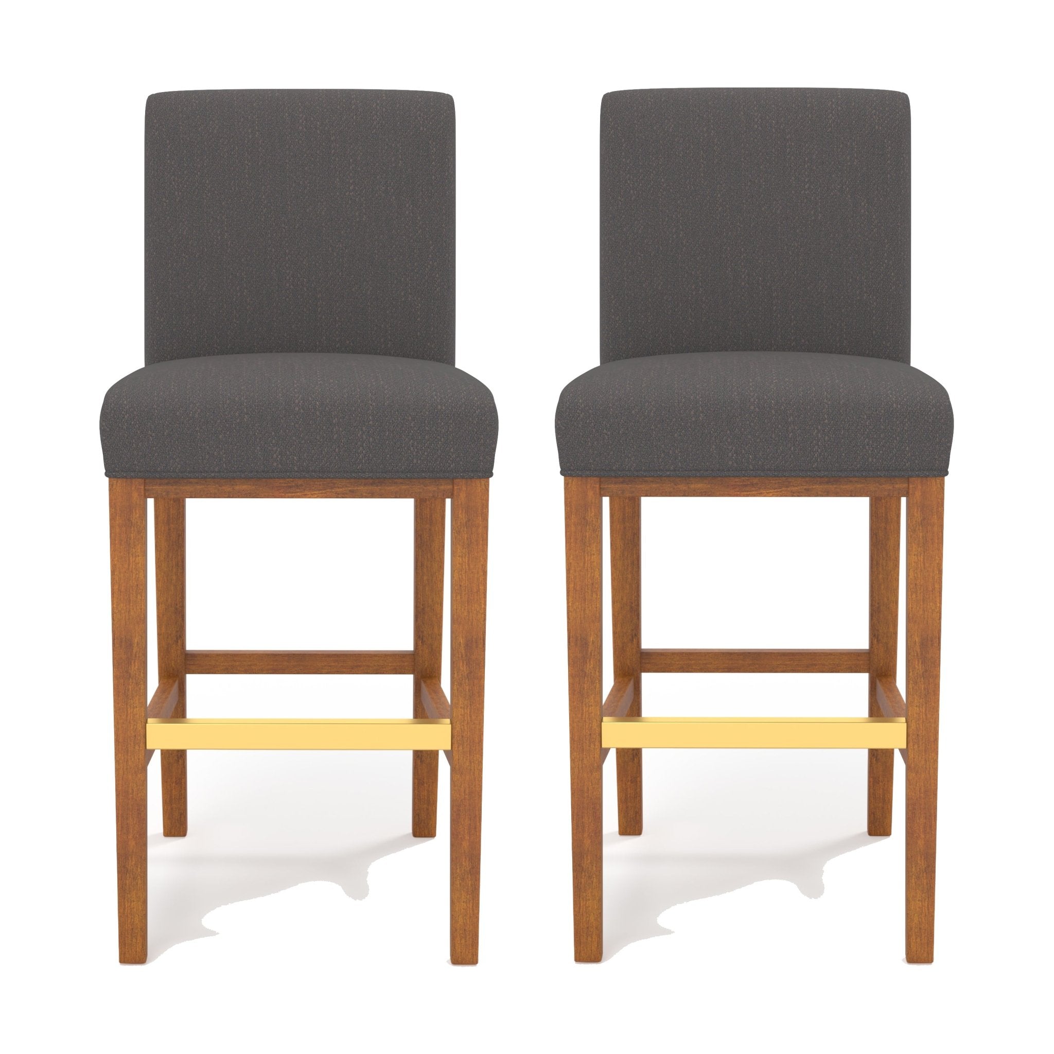 30.25'' Contemporary Fabric Bar Stool, Dark Grey (Set of 2) - Tuesday Morning - Table & Bar Stools