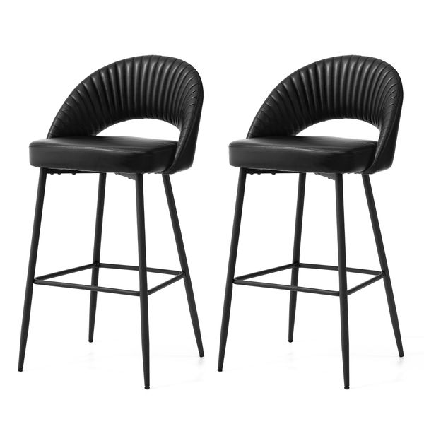 30.25''Bar Height Leatherette Bar Stools with Metal Tapered Legs - Tuesday Morning - Table & Bar Stools