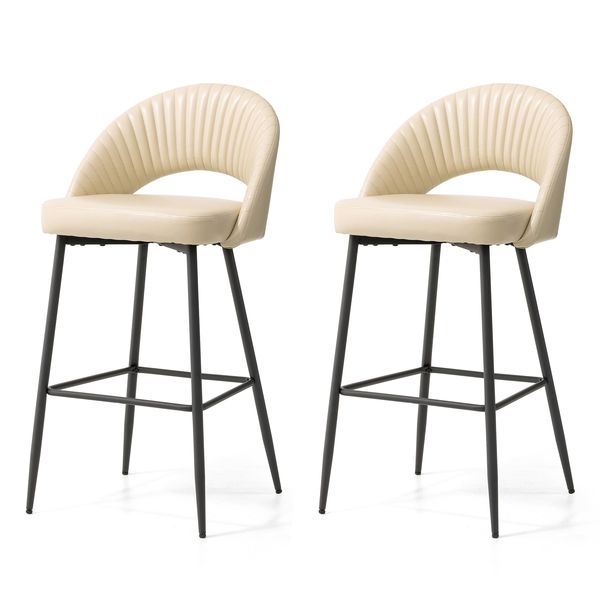 30.25''Bar Height Leatherette Bar Stools with Metal Tapered Legs - Tuesday Morning - Table & Bar Stools