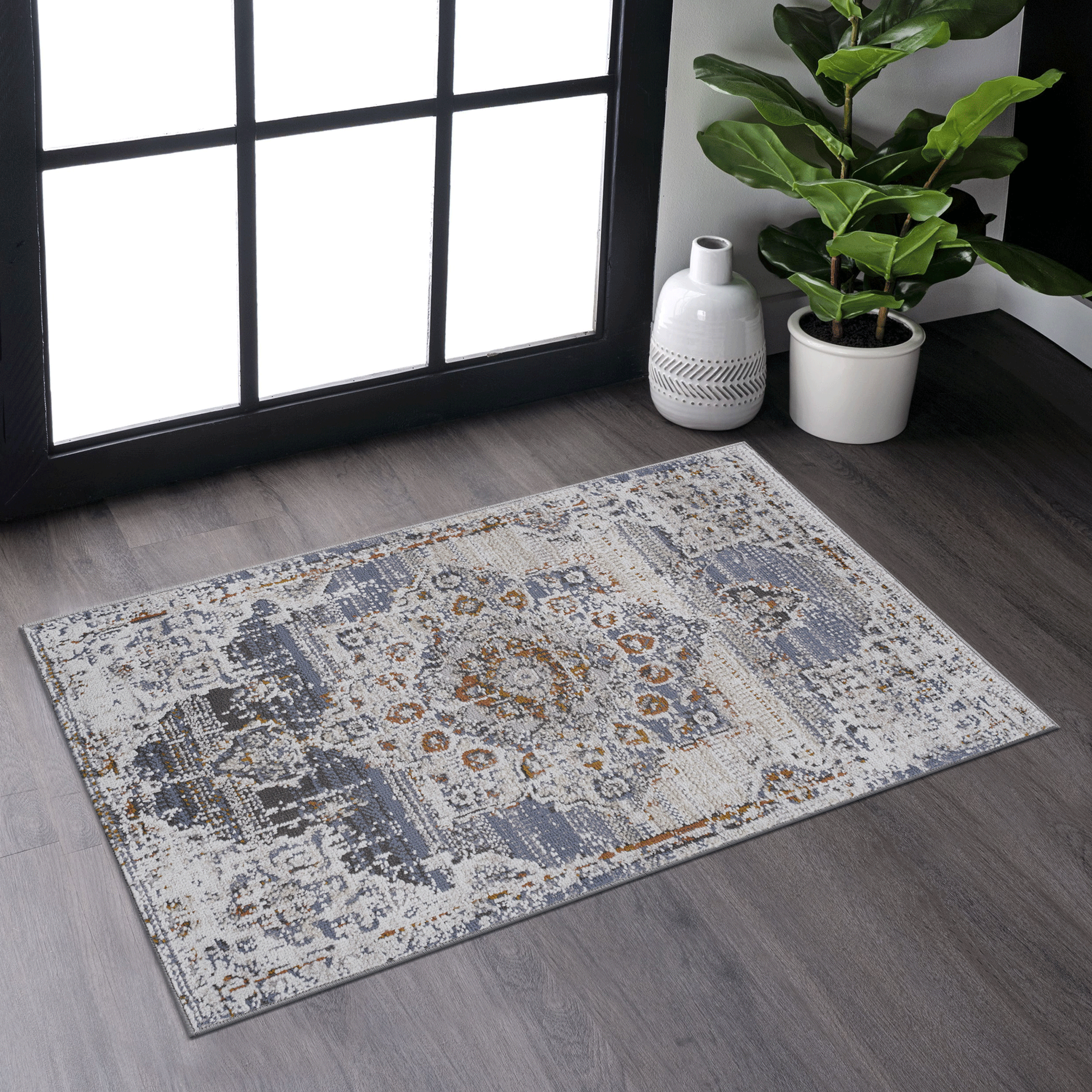 NAAR PAYAS Collection Medallion Non-Shedding  and Stain Resistant Area Rug