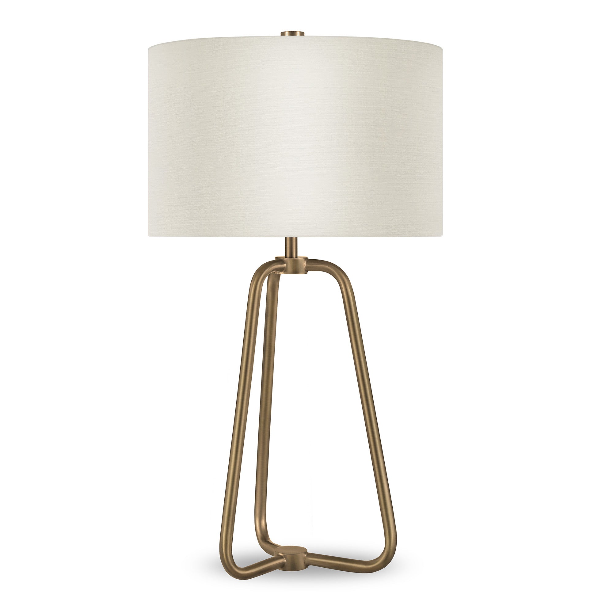 Metal Table Lamp With White Drum Shade