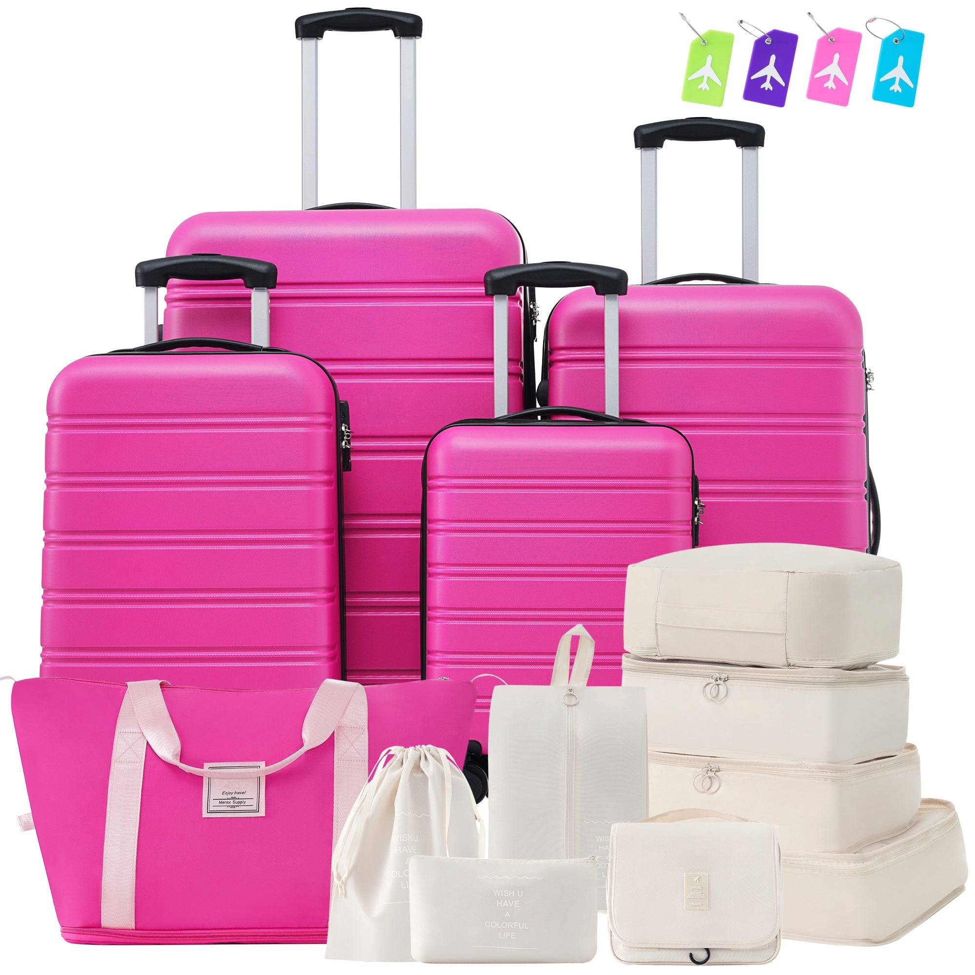 Hardshell Luggage Sets 4 pcs + Bag Spinner Suitcase with TSA Lock Lightweight Luggages