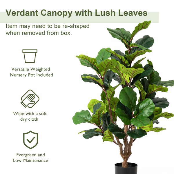 3.5ft. Faux Fiddle Leaf Fig Tree in Pot - Tuesday Morning - Faux Trees