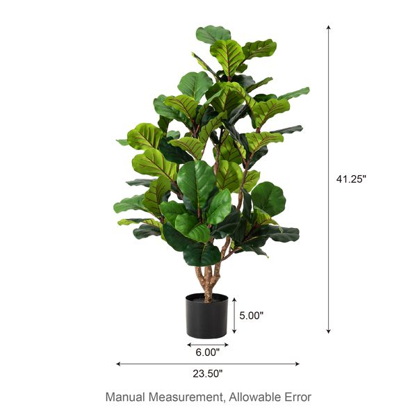 3.5ft. Faux Fiddle Leaf Fig Tree in Pot - Tuesday Morning - Faux Trees