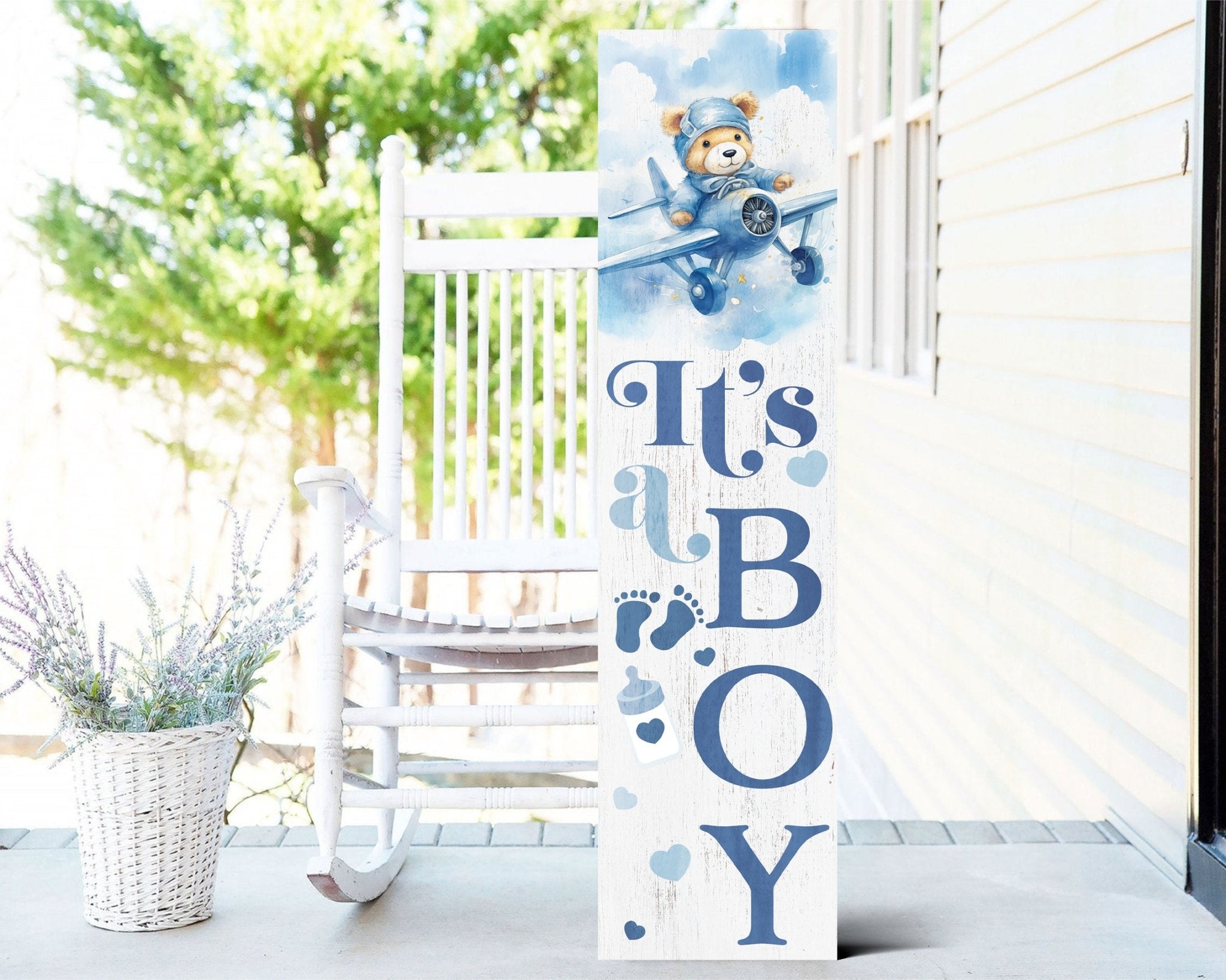 36 - Inch 'It's A Boy' Porch Signs, Birth Announcement, Welcome Home Newborn Decor, Porch Decor - Tuesday Morning - Front Porch Decor