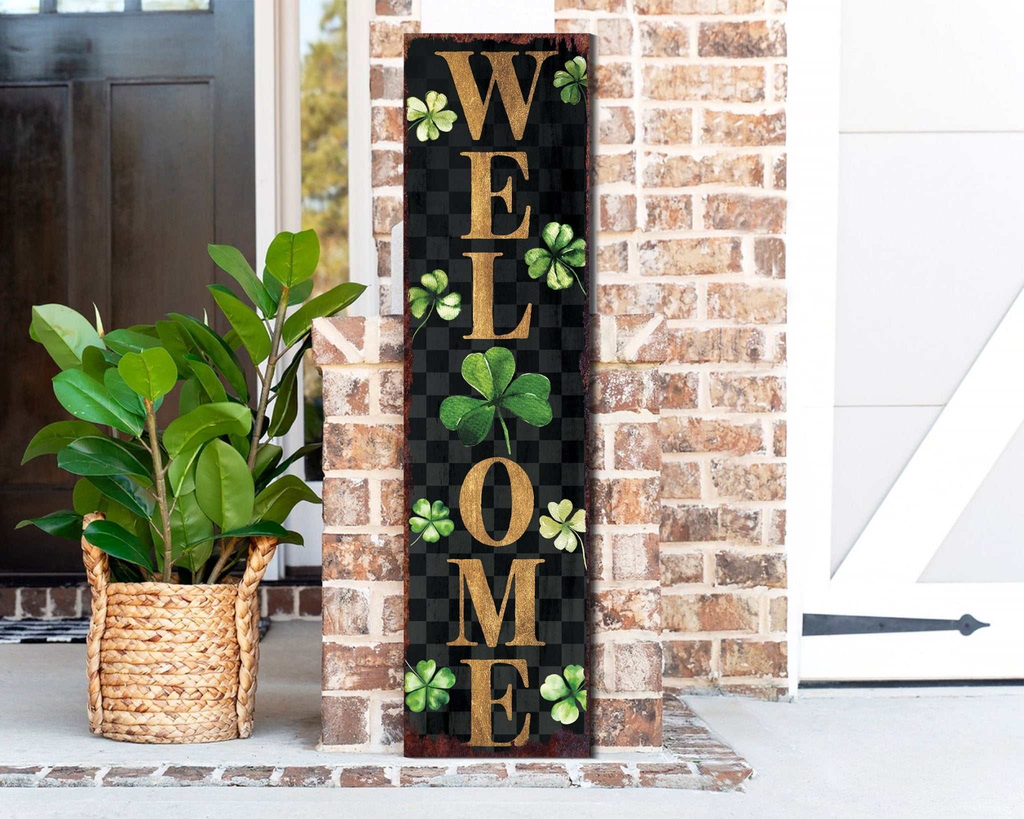 36 - Inch Rustic Farmhouse Entryway St.Patrick's Day Welcome Sign for Front Porch Sign, Vintage St.Patrick's Outdoor Decor for Front Door - Tuesday Morning - Front Porch Decor