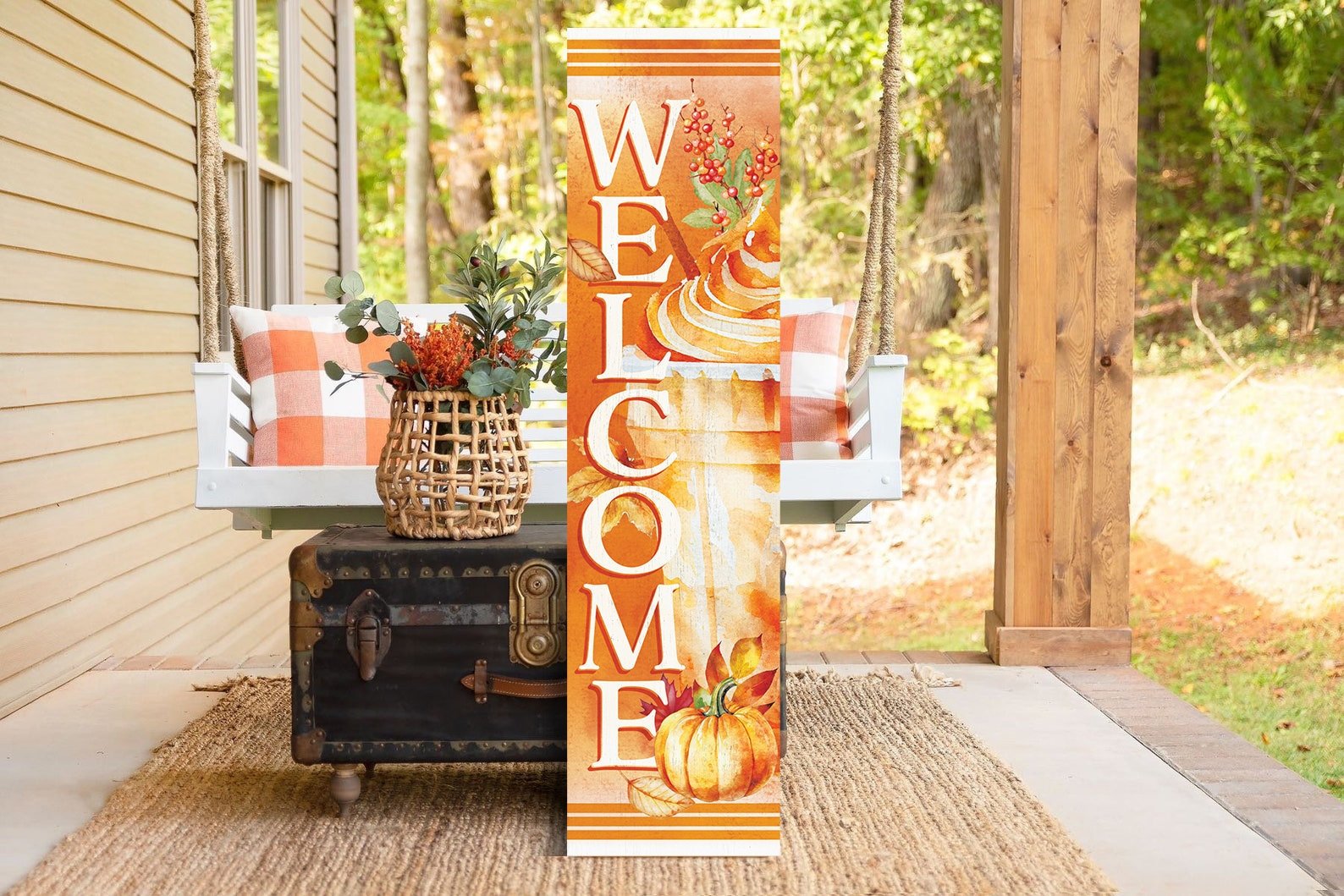 36 - Inch Welcome to Drink Fall Porch Sign - Festive Outdoor Party Decor - Handcrafted Wooden Display - Autumn Home Accent - Tuesday Morning - Front Porch Decor