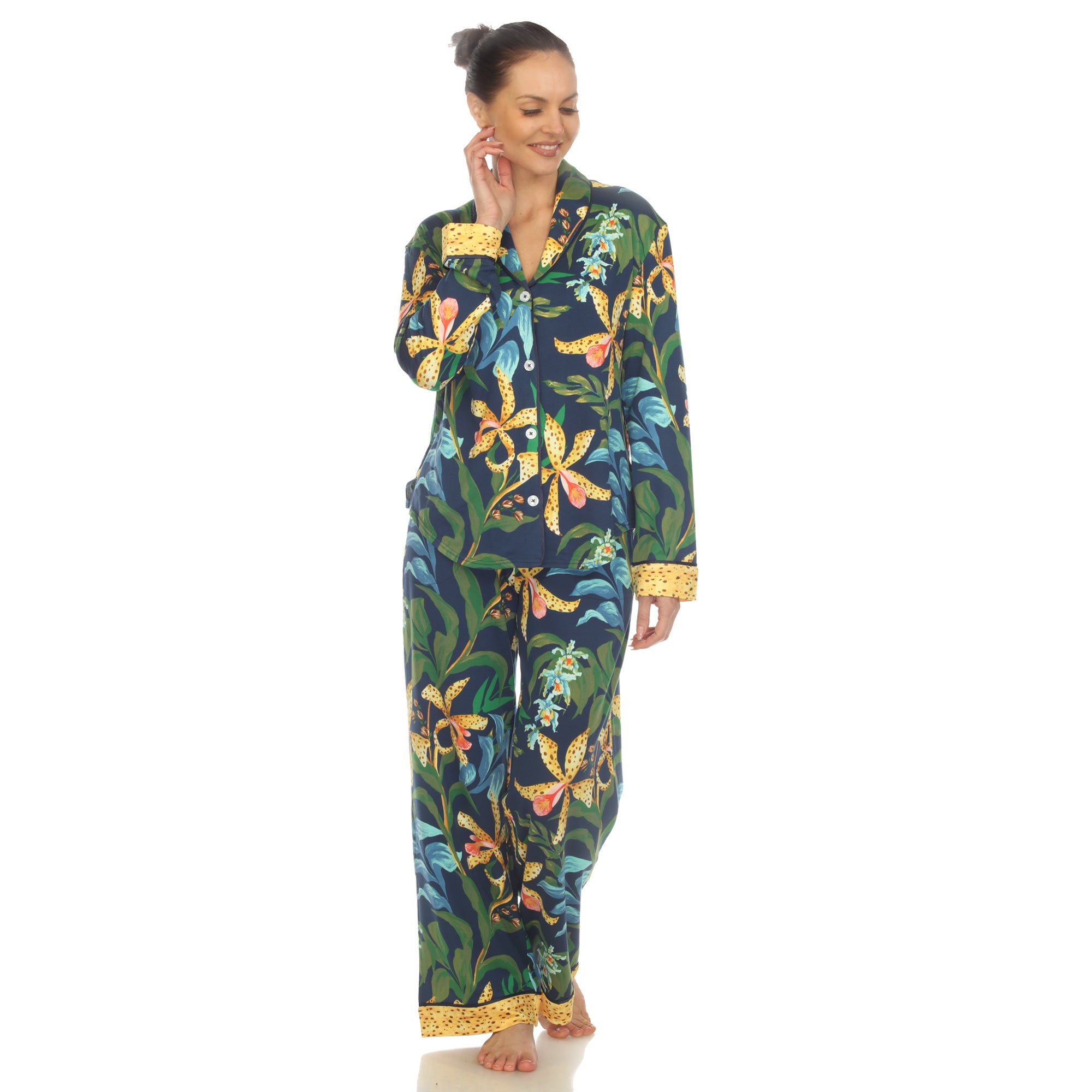 Women's Two Piece Wildflower Print Pajama Set