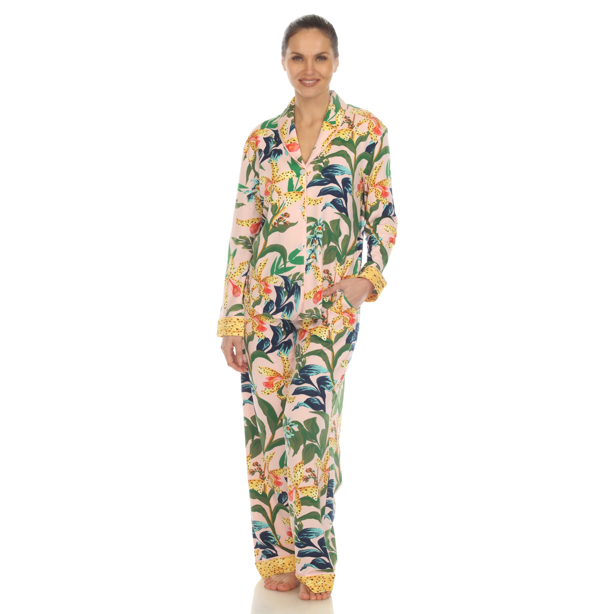 Women's Two Piece Wildflower Print Pajama Set