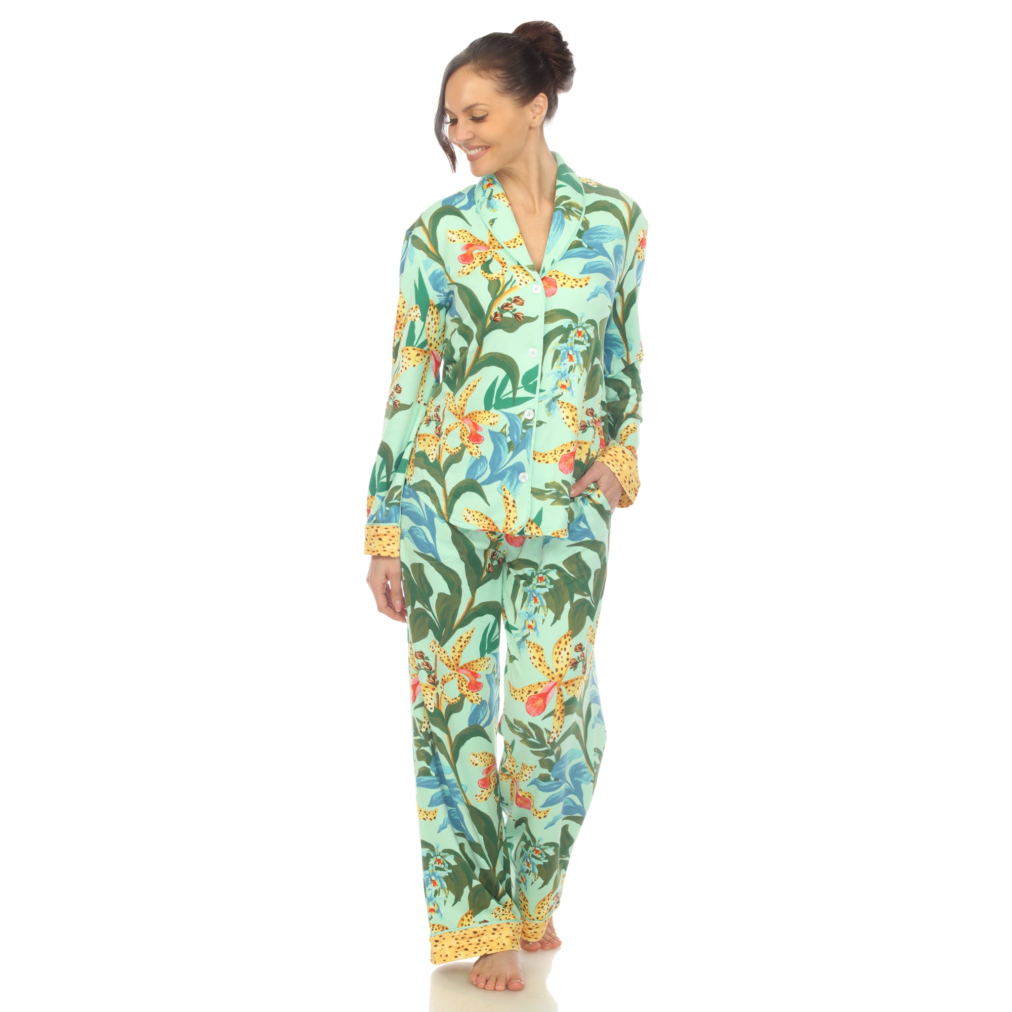 Women's Two Piece Wildflower Print Pajama Set