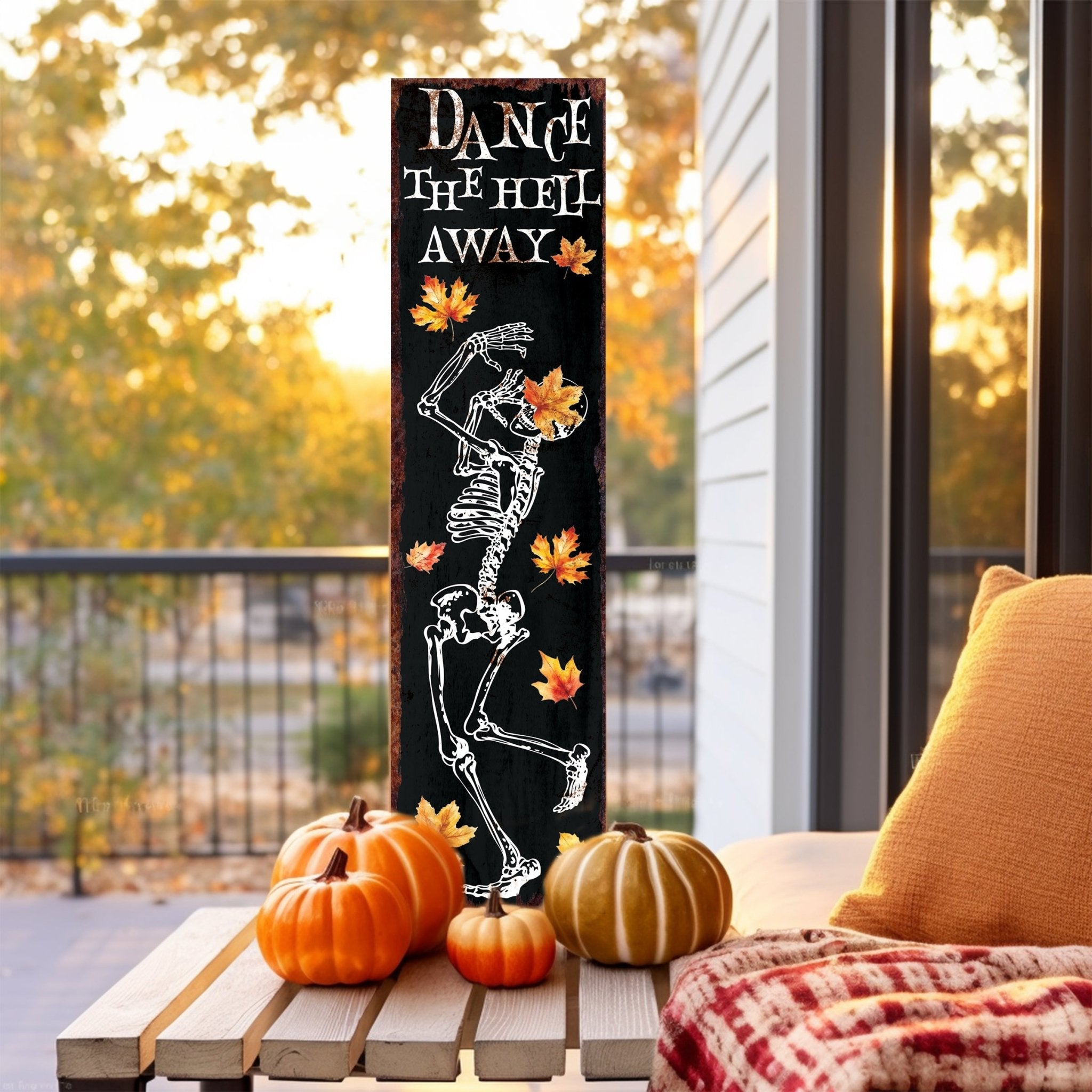 36in Dancing Skeleton Halloween Porch Sign - Tuesday Morning - Wall Signs