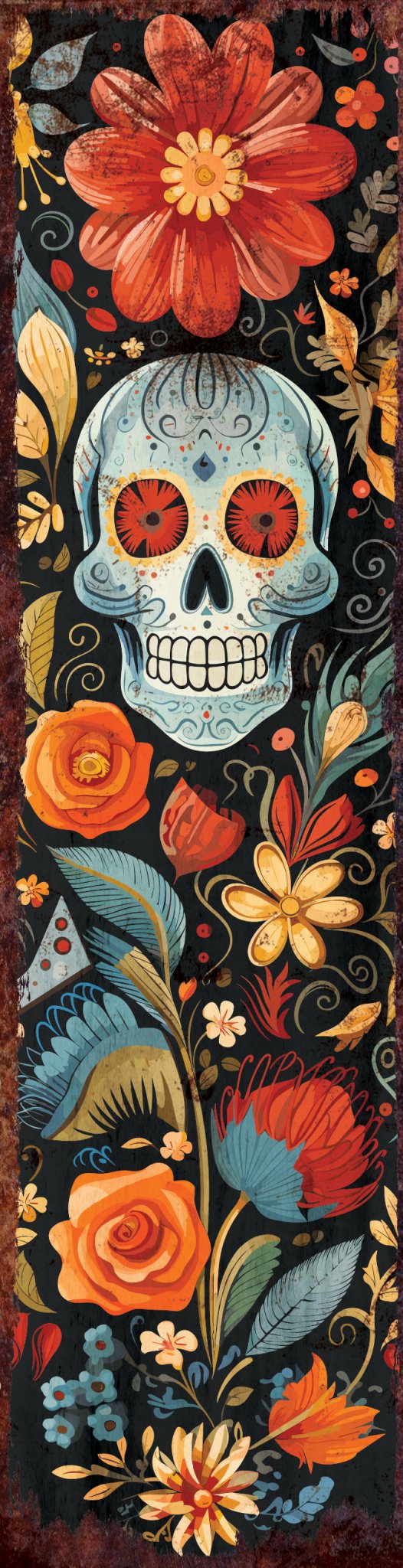 36in Dia De Los Muertos Sugar Skull Porch Sign - Tuesday Morning - Wall Signs