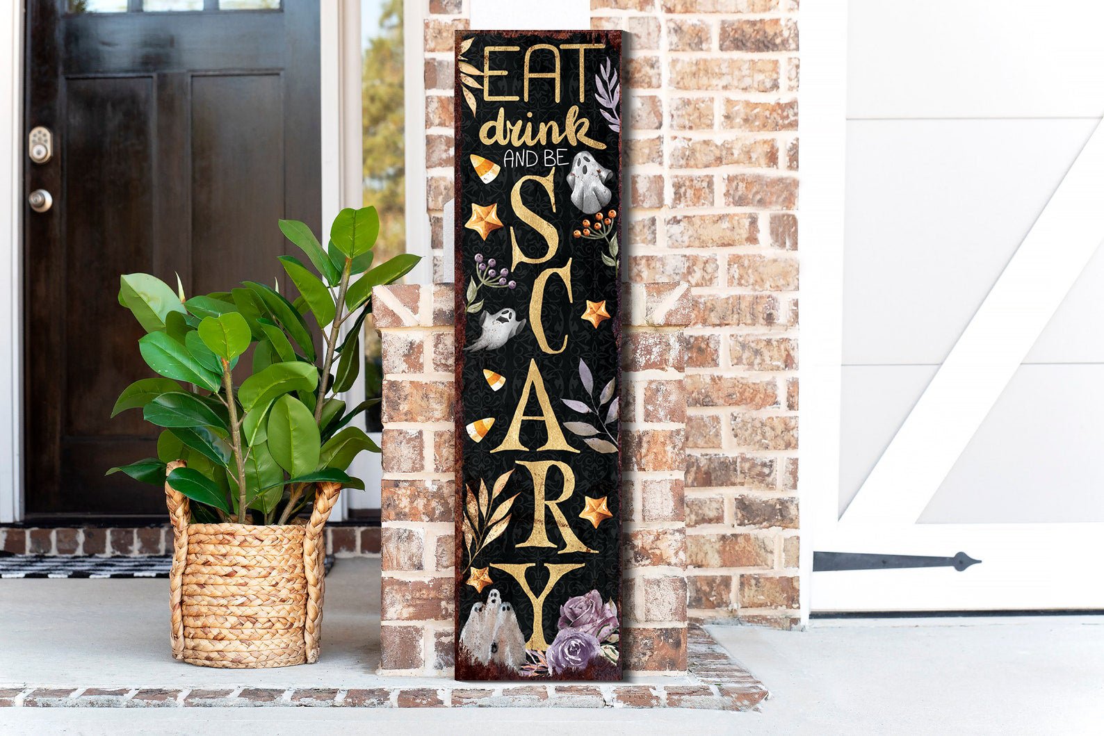 36in Eat, Drink, and Be Scary Halloween Porch Sign - Tuesday Morning - Wall Signs