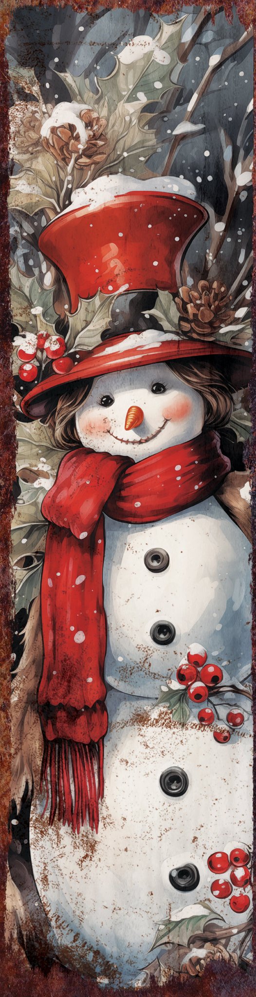 36in Girl Snowman Merry Christmas Porch Sign - Front Porch Welcome Sign - Tuesday Morning - Wall Signs