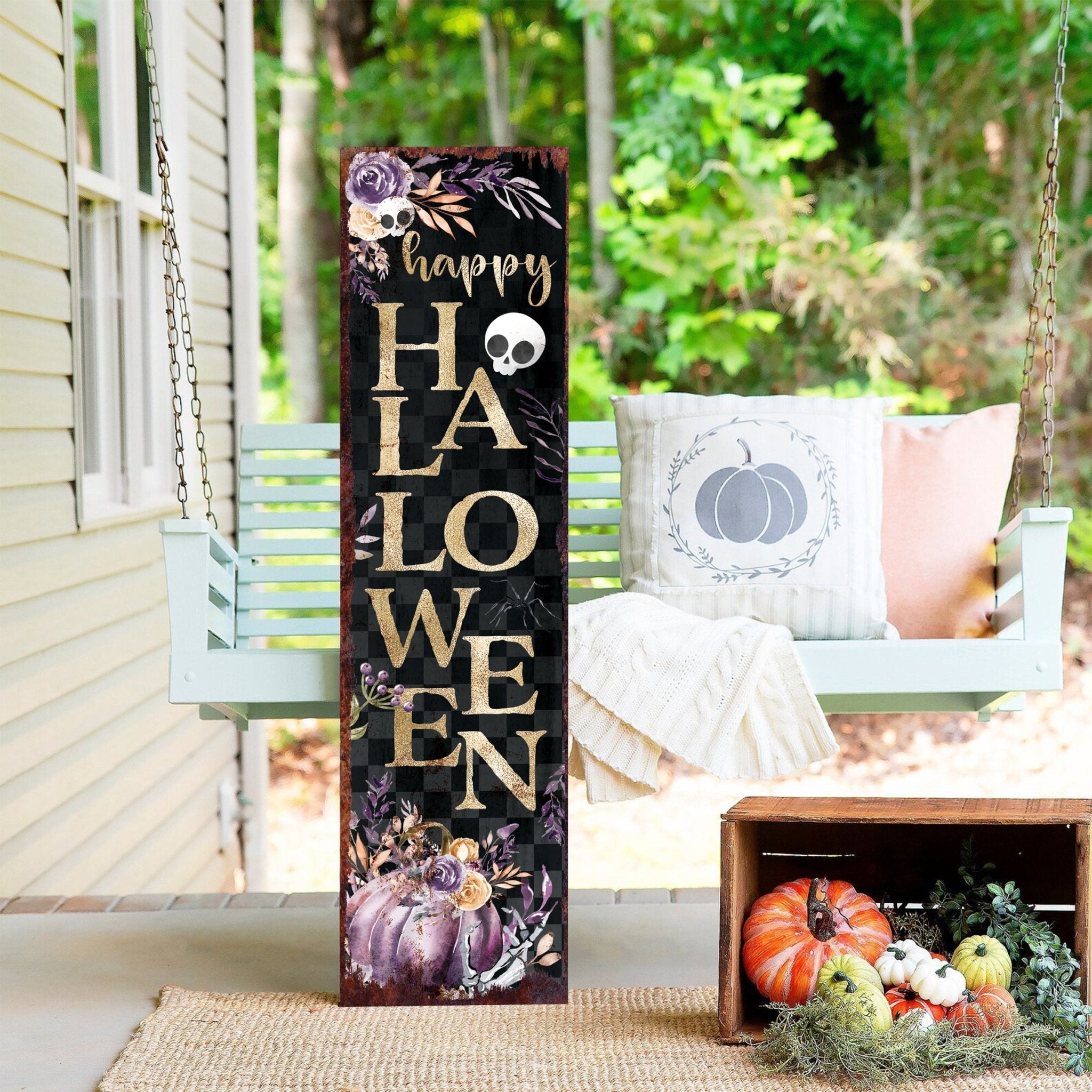 36in Halloween Porch Sign - Front Porch Halloween Welcome Sign - Tuesday Morning - Wall Signs