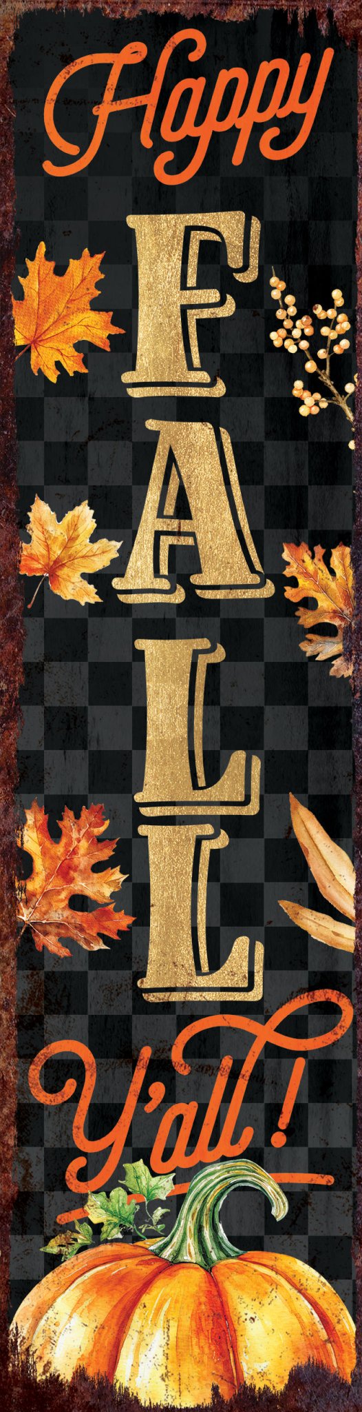 36in Happy Fall Y'all Porch Sign - Front Porch Fall Welcome Sign - Tuesday Morning - Wall Signs