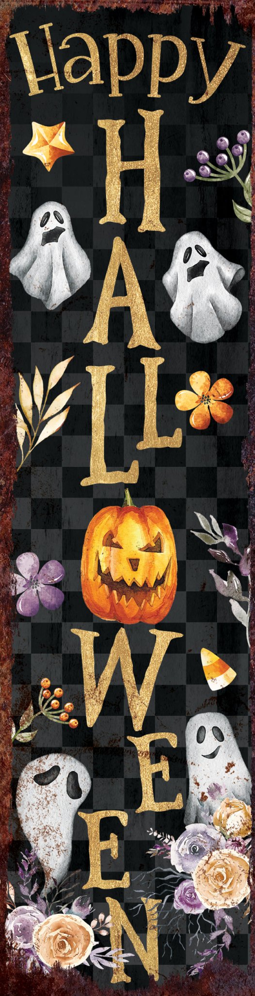 36in Happy Halloween Porch Sign - Front Porch Halloween Welcome Sign - Tuesday Morning - Wall Signs