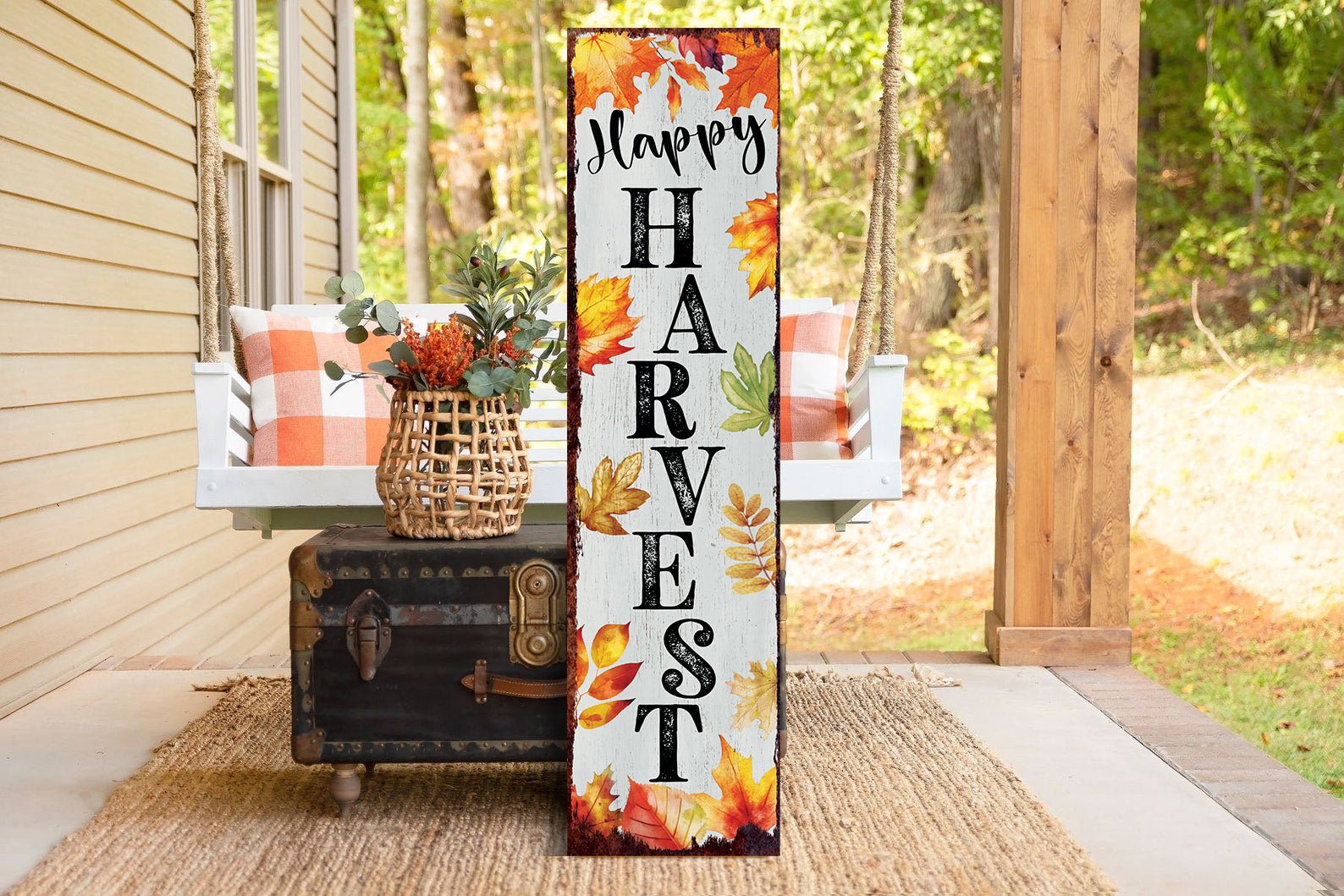 36in Happy Harvest Porch Sign - Tuesday Morning - Wall Signs