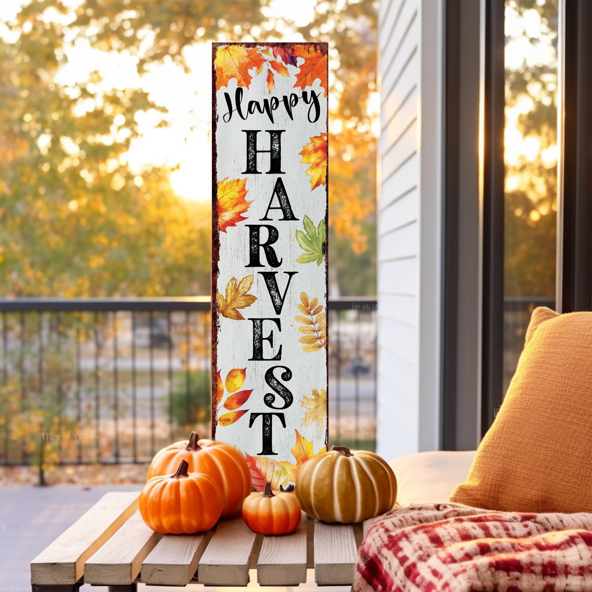 36in Happy Harvest Porch Sign - Tuesday Morning - Wall Signs