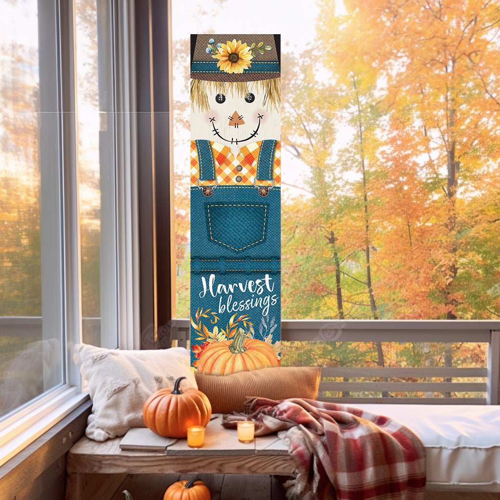 36in Harvest Blessings Scarecrow Outdoor Porch Sign - Tuesday Morning - Wall Signs