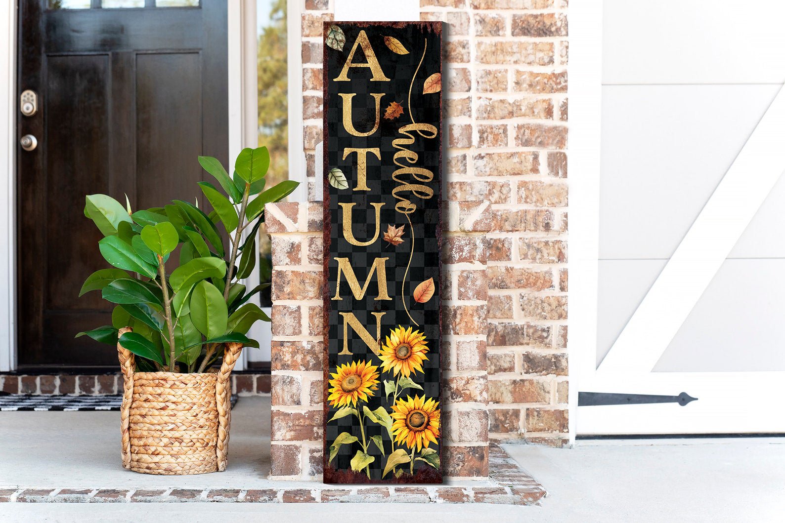 36in Hello Autumn Porch Sign - Front Porch Fall Welcome Sign - Tuesday Morning - Wall Signs